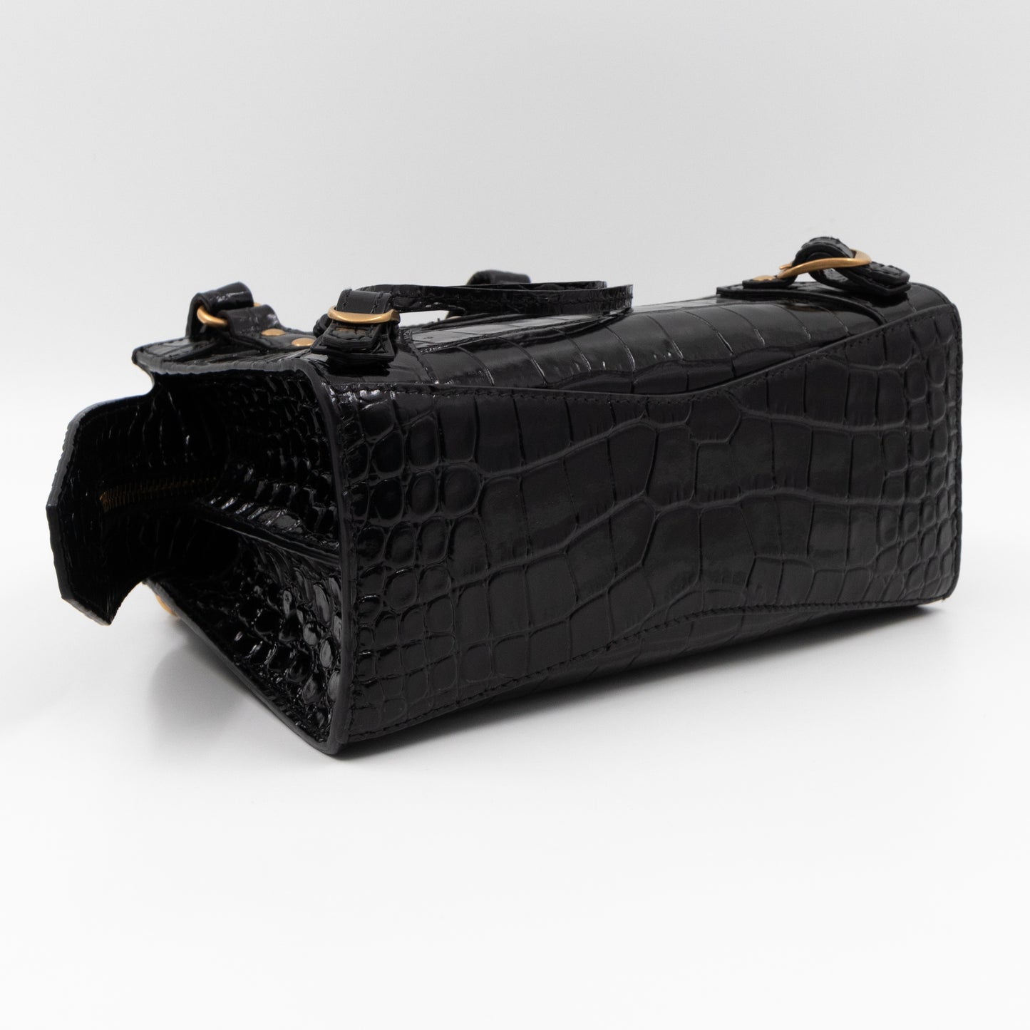 Neo Classic City Mini Black Croc Embossed Leather