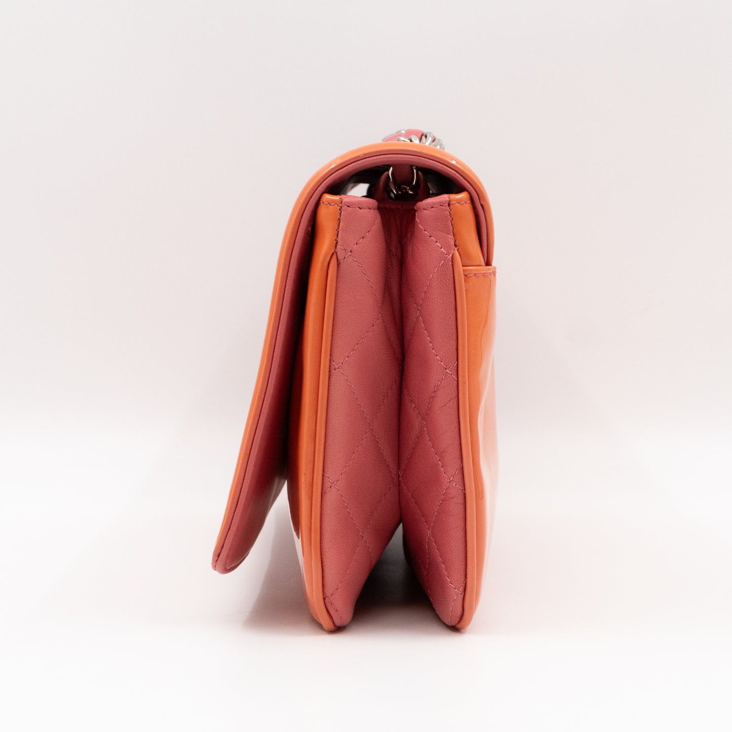 Lipstick Flap Bag Orange Patent Leather