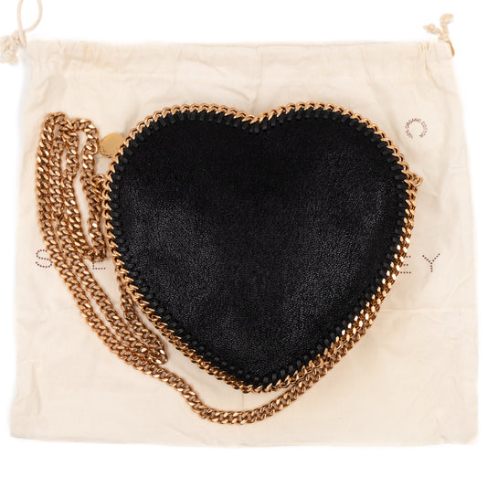 Falabella Heart Crossbody Bag Black Rose Gold