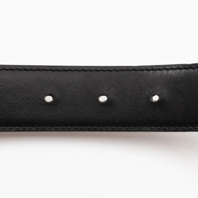 H Martelee Buckle & Reversible Gold and Black Leather Belt 80 cm