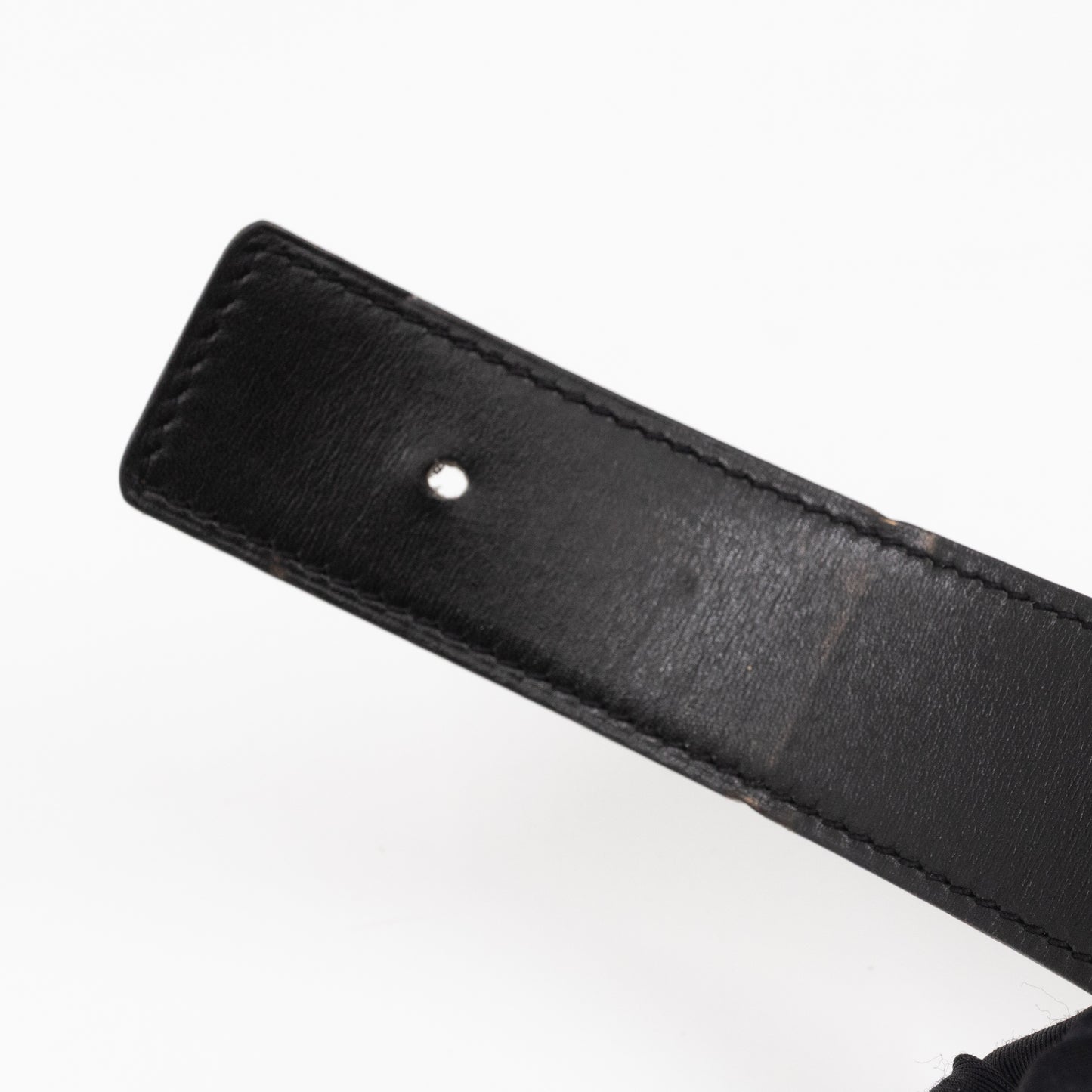 H Martelee Buckle & Reversible Gold and Black Leather Belt 80 cm