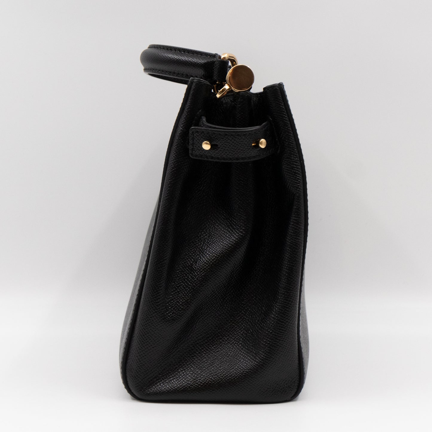 Miss Sicily Medium Shopper Bag Black Leather