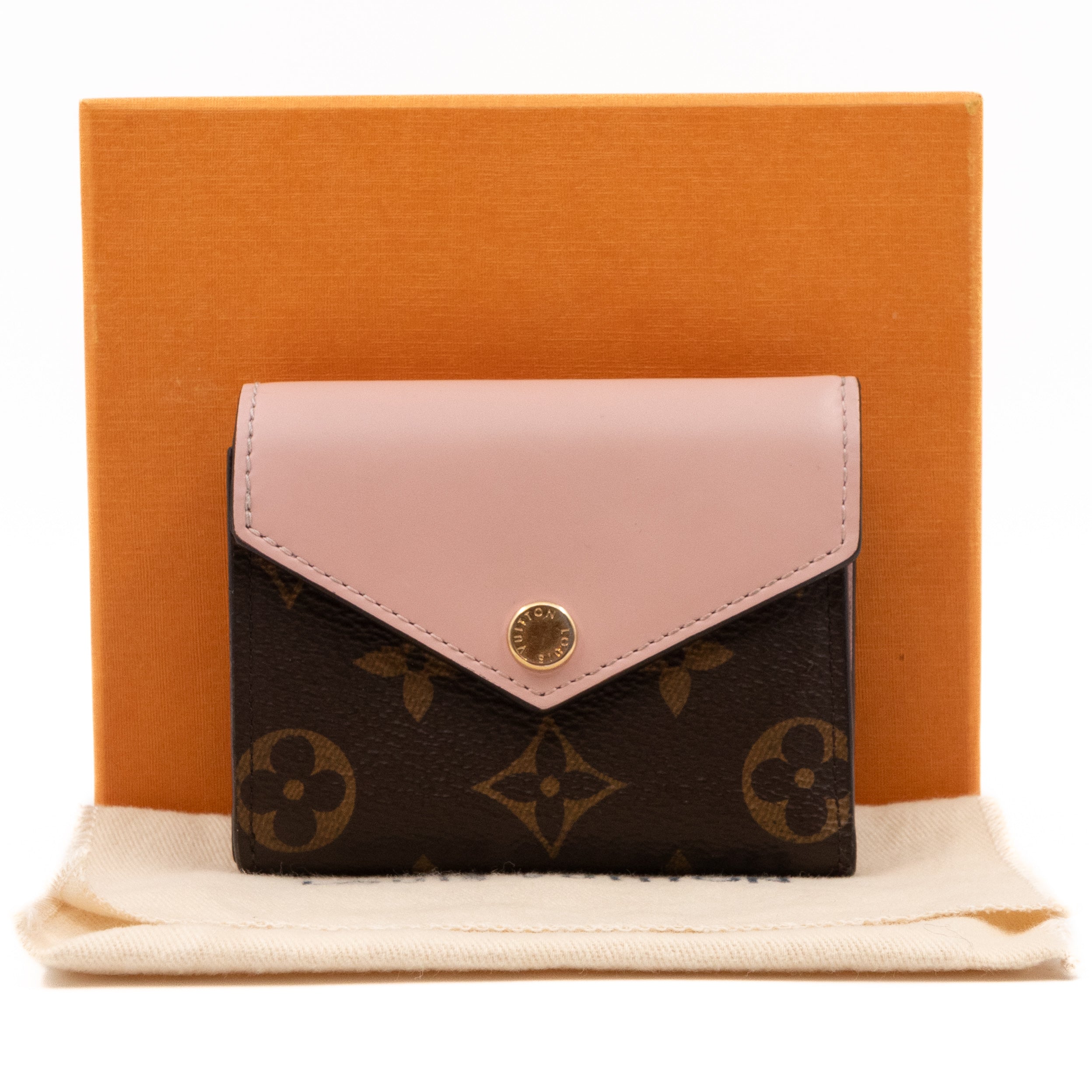 Zoe Wallet Monogram Rose Ballerine