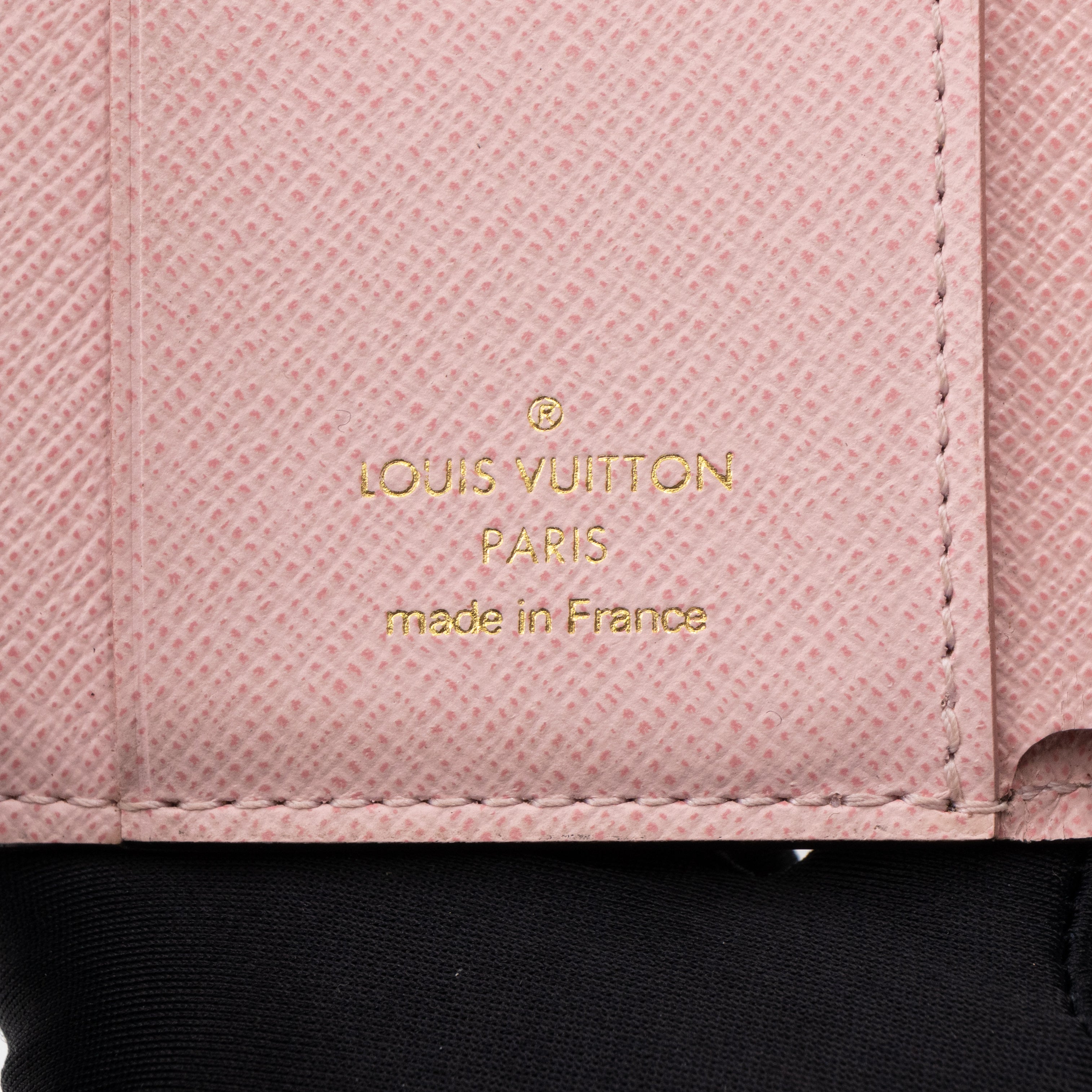 Zoe Wallet Monogram Rose Ballerine