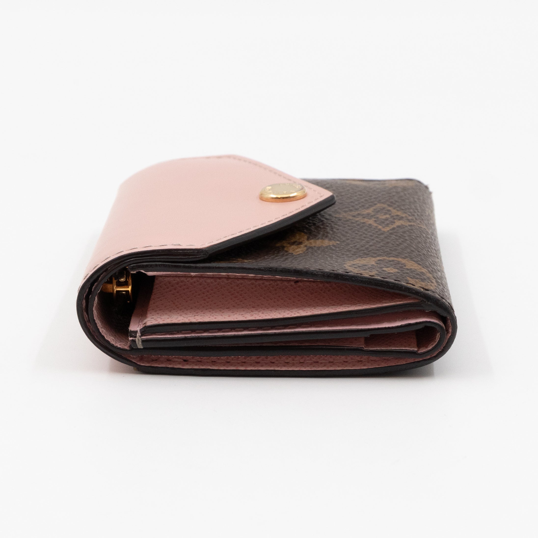 Zoe Wallet Monogram Rose Ballerine