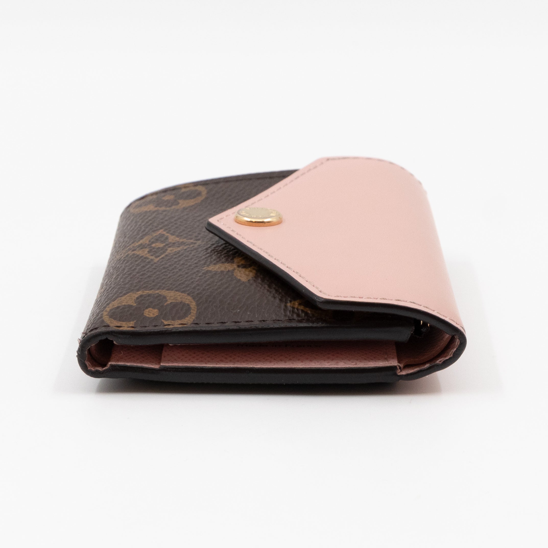 Zoe Wallet Monogram Rose Ballerine