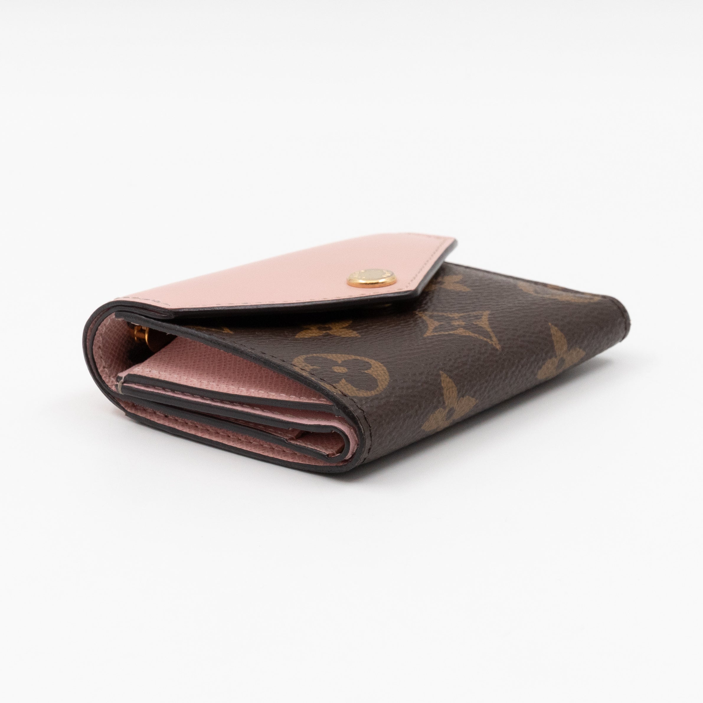 Zoe Wallet Monogram Rose Ballerine
