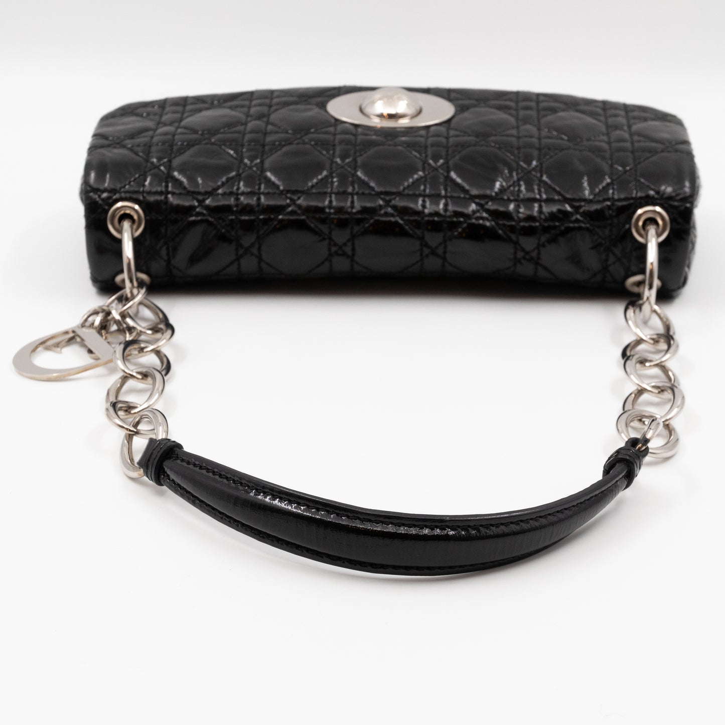 Rendezvous Flap Bag Cannage Quilted Black Patent Leather