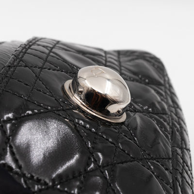 Rendezvous Flap Bag Cannage Quilted Black Patent Leather