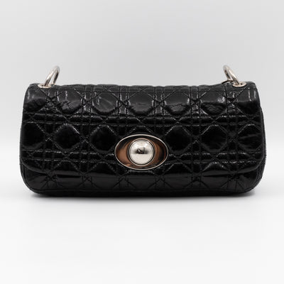 Rendezvous Flap Bag Cannage Quilted Black Patent Leather
