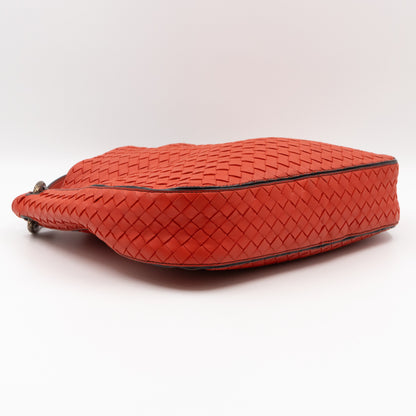 Loop Shoulder Bag Intrecciato Orange Leather