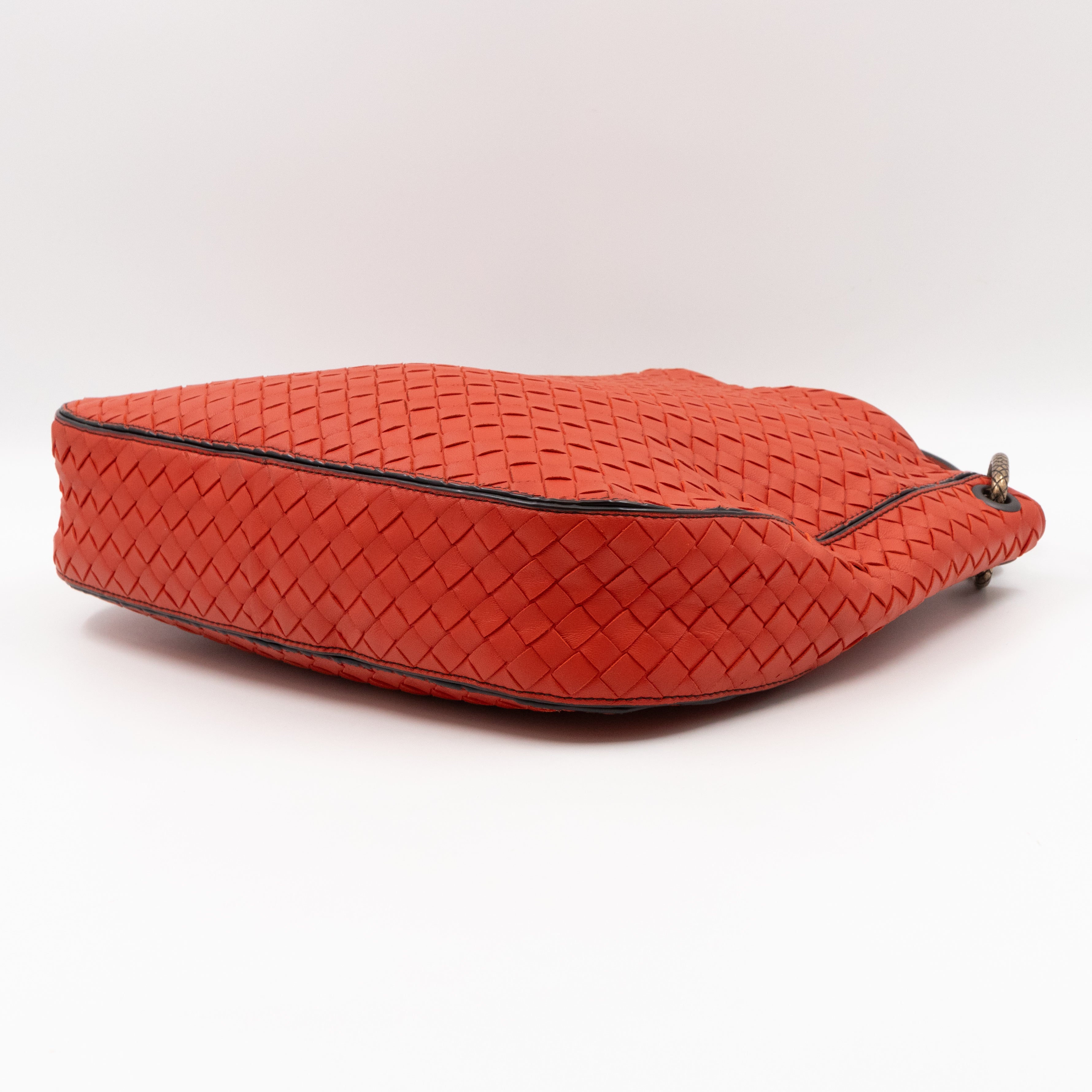 Loop Shoulder Bag Intrecciato Orange Leather