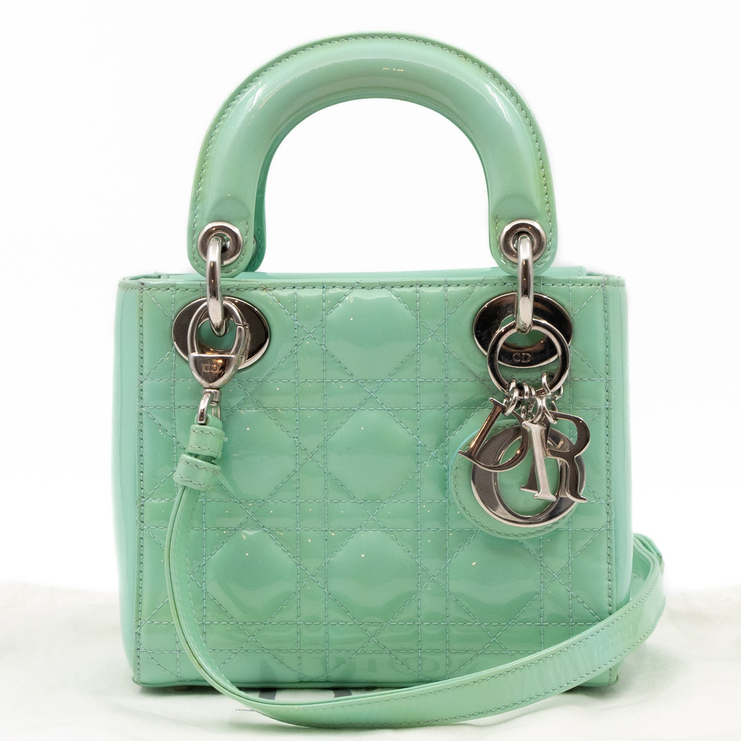 Lady Dior Mini Mint Green Patent Leather
