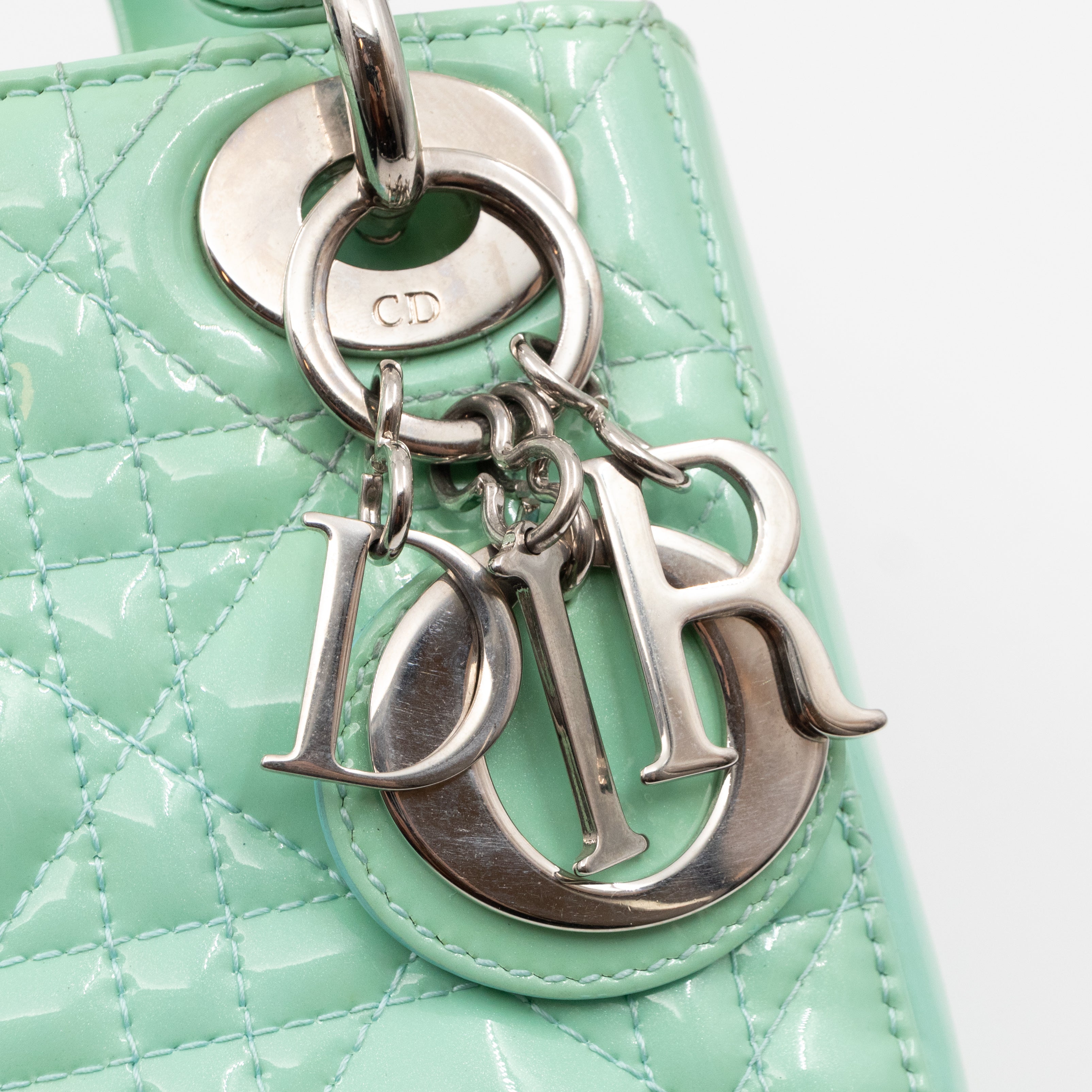 Lady Dior Mini Mint Green Patent Leather