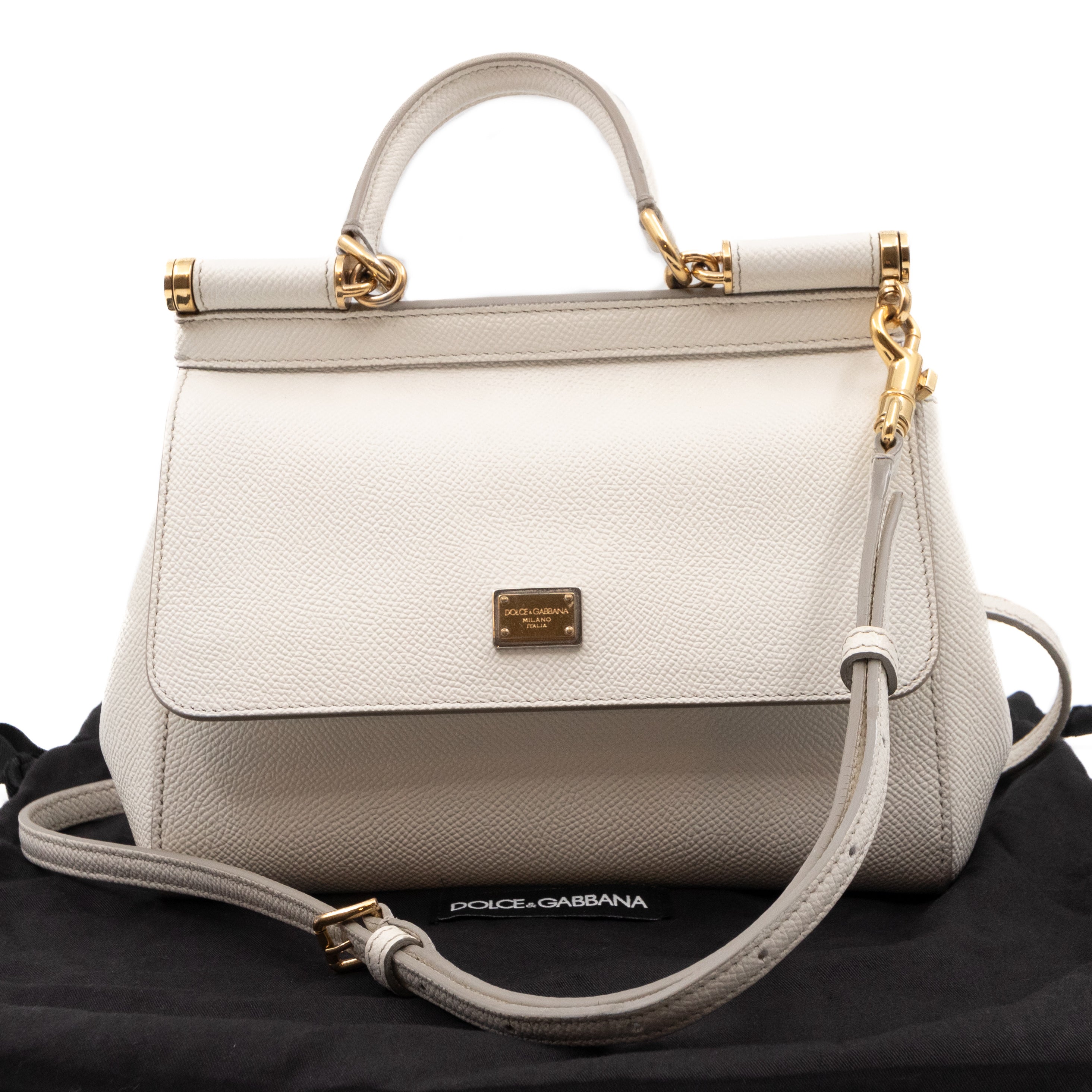 Sicily Small Dauphine Leather White