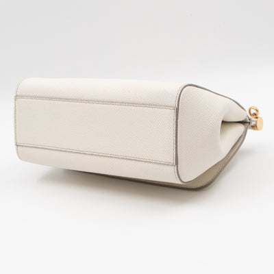 Sicily Small Dauphine Leather White