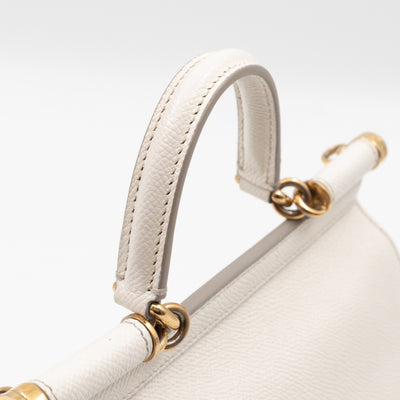 Sicily Small Dauphine Leather White