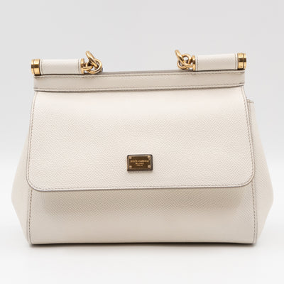 Sicily Small Dauphine Leather White