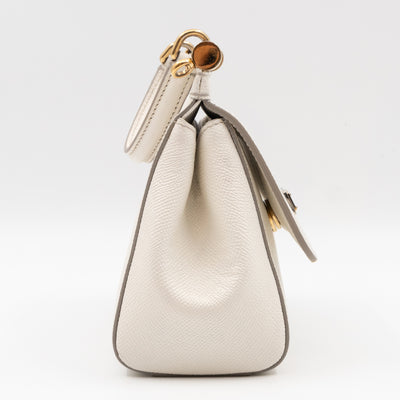 Sicily Small Dauphine Leather White