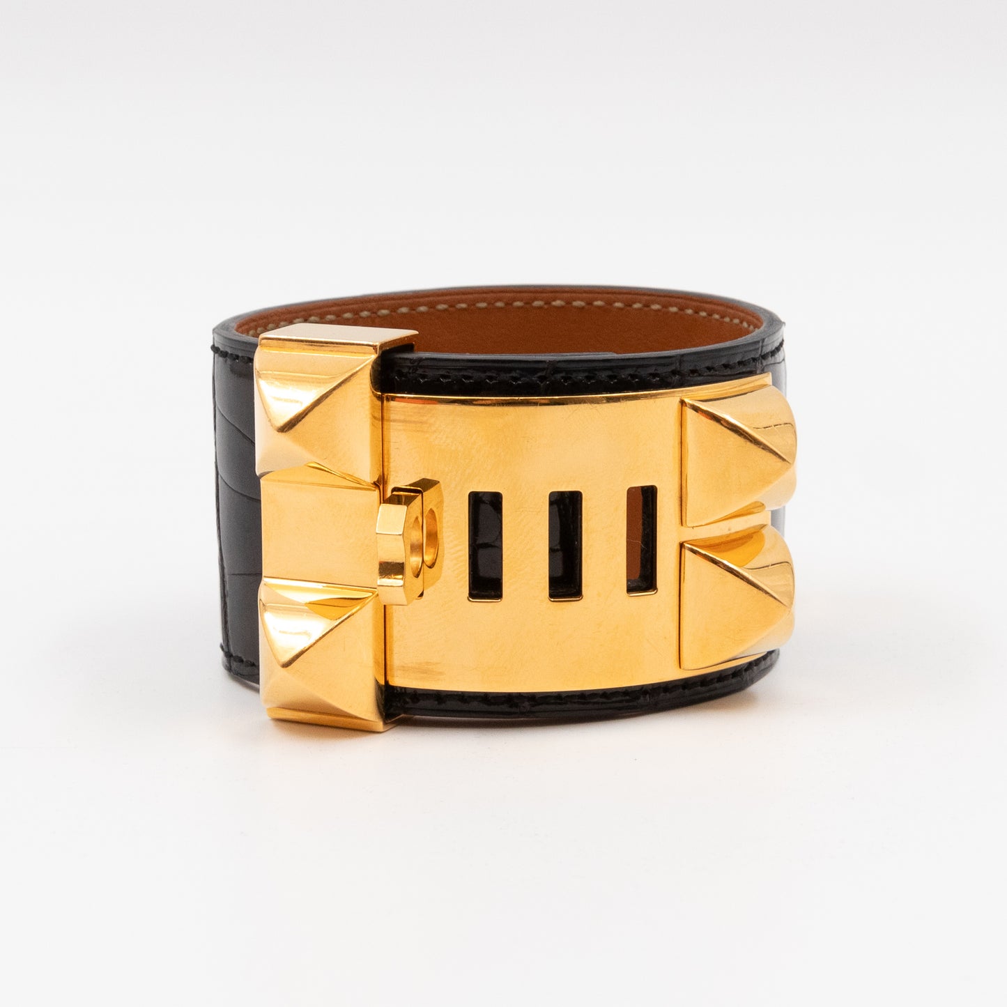 Collier de Chien Alligator Gold & Black Bracelet