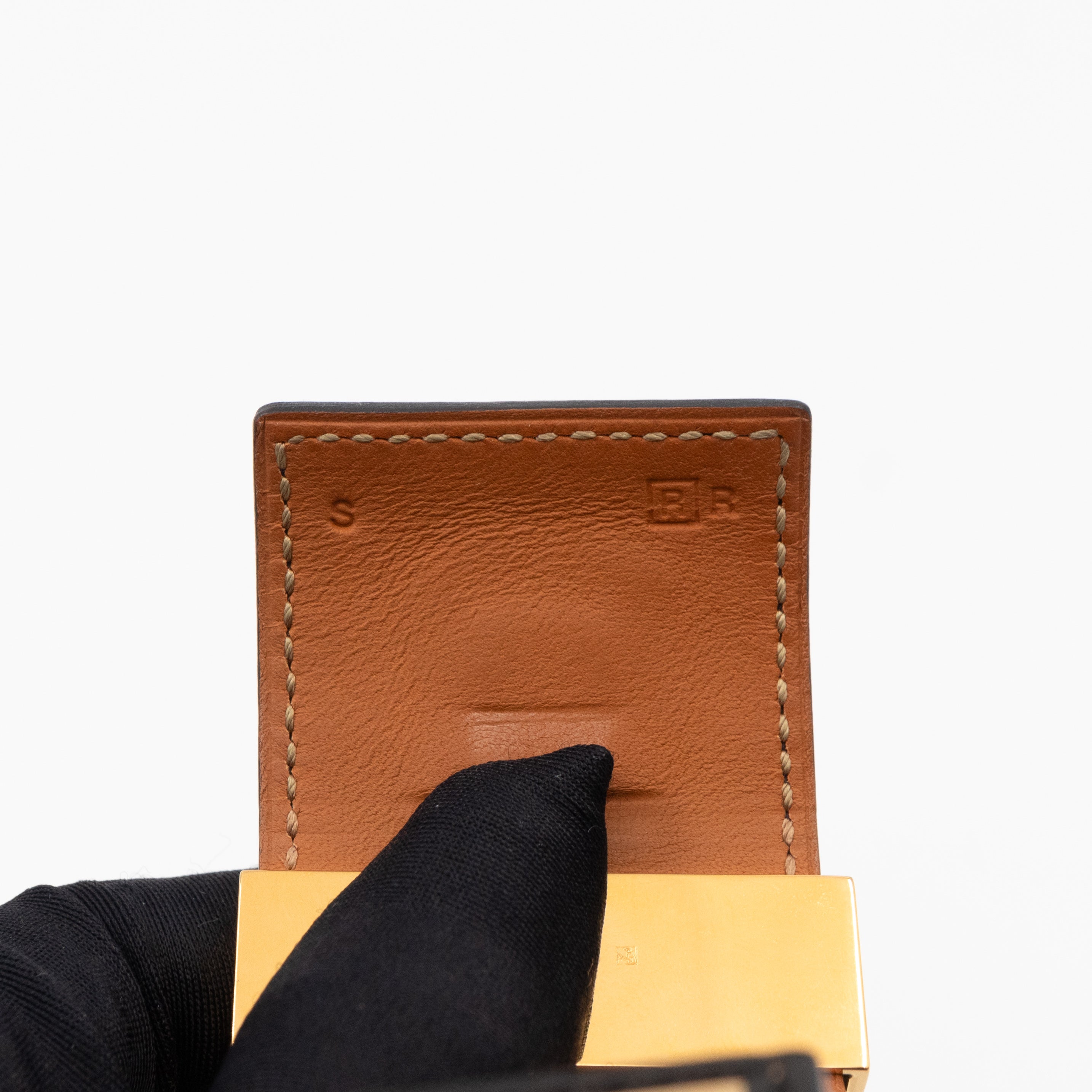 Collier de Chien Bracelet Gold & Black Alligator Leather