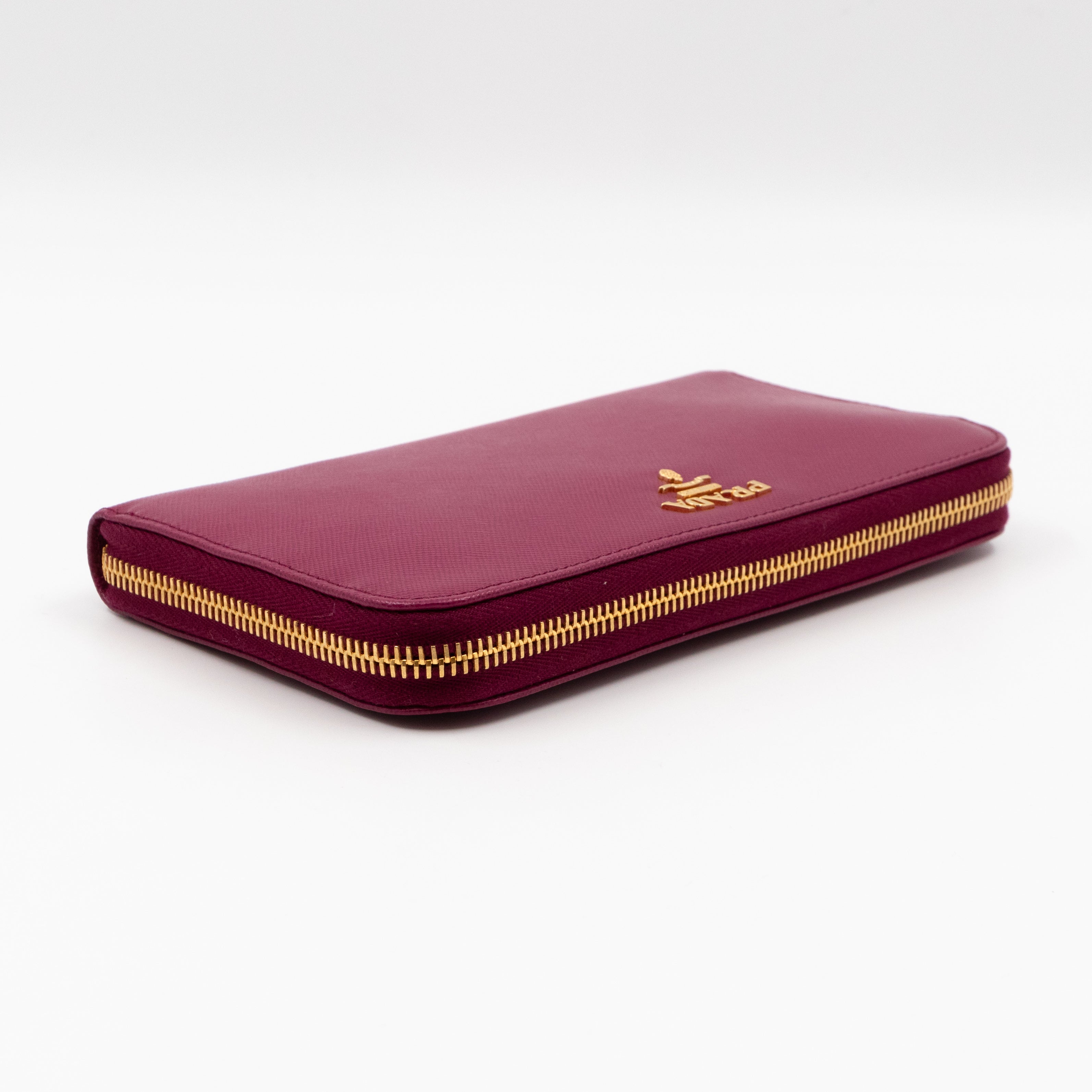 Zip Around Wallet Saffiano Ametista Metal Leather