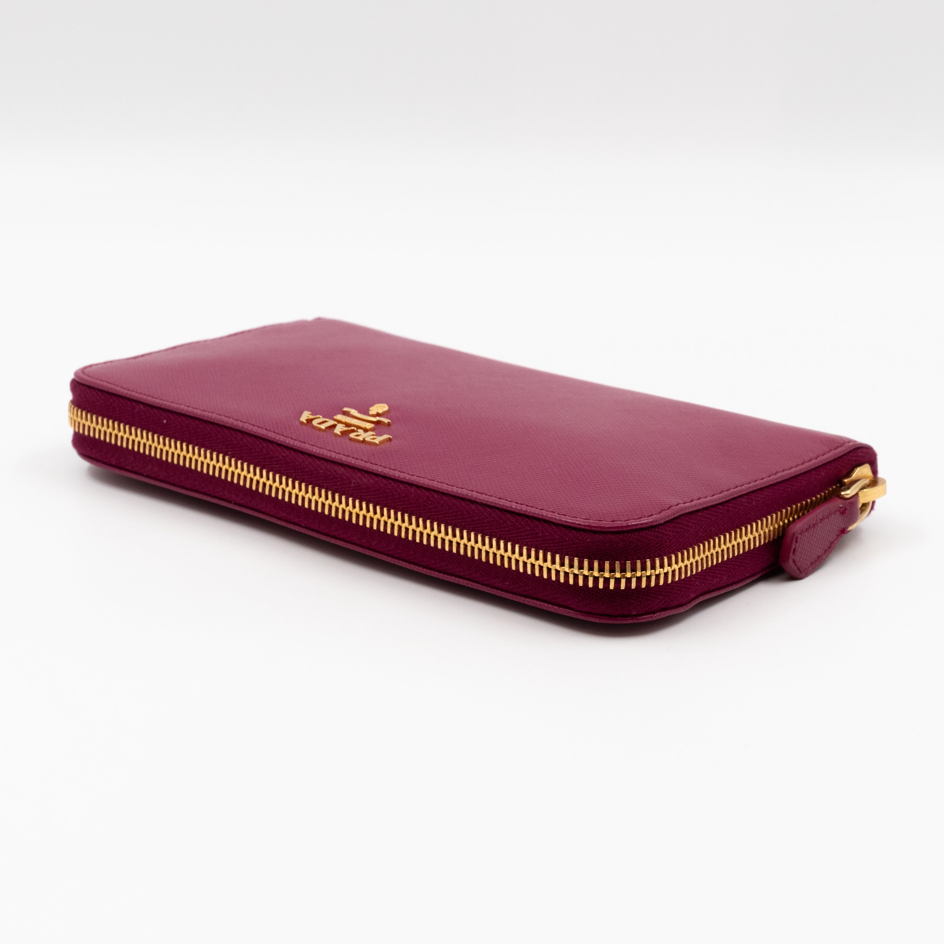 Zip Around Wallet Saffiano Ametista Metal Leather