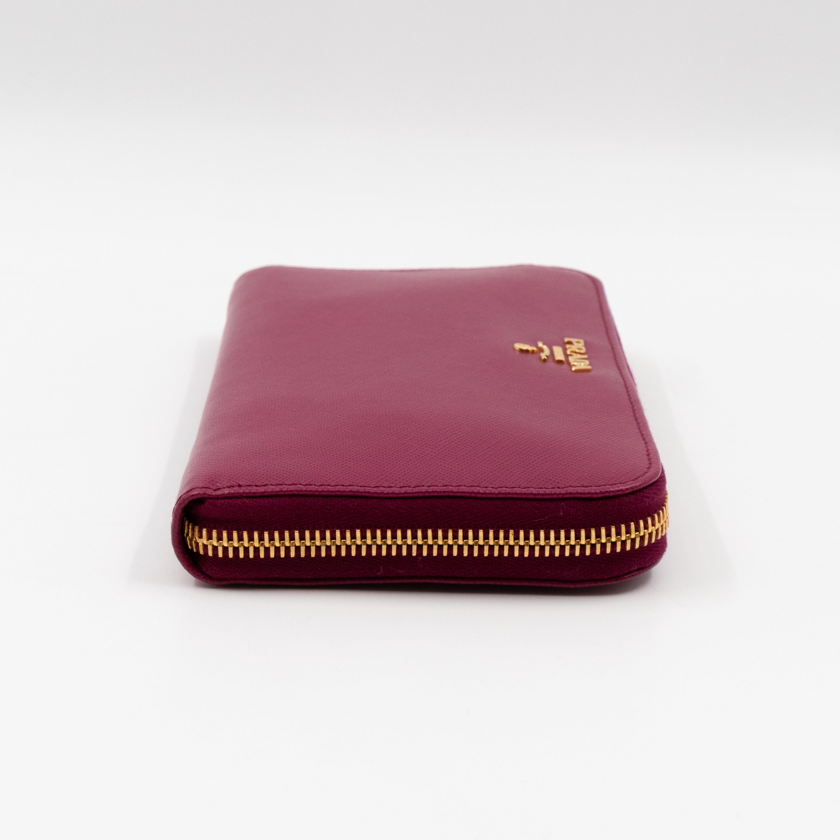 Zip Around Wallet Saffiano Ametista Metal Leather