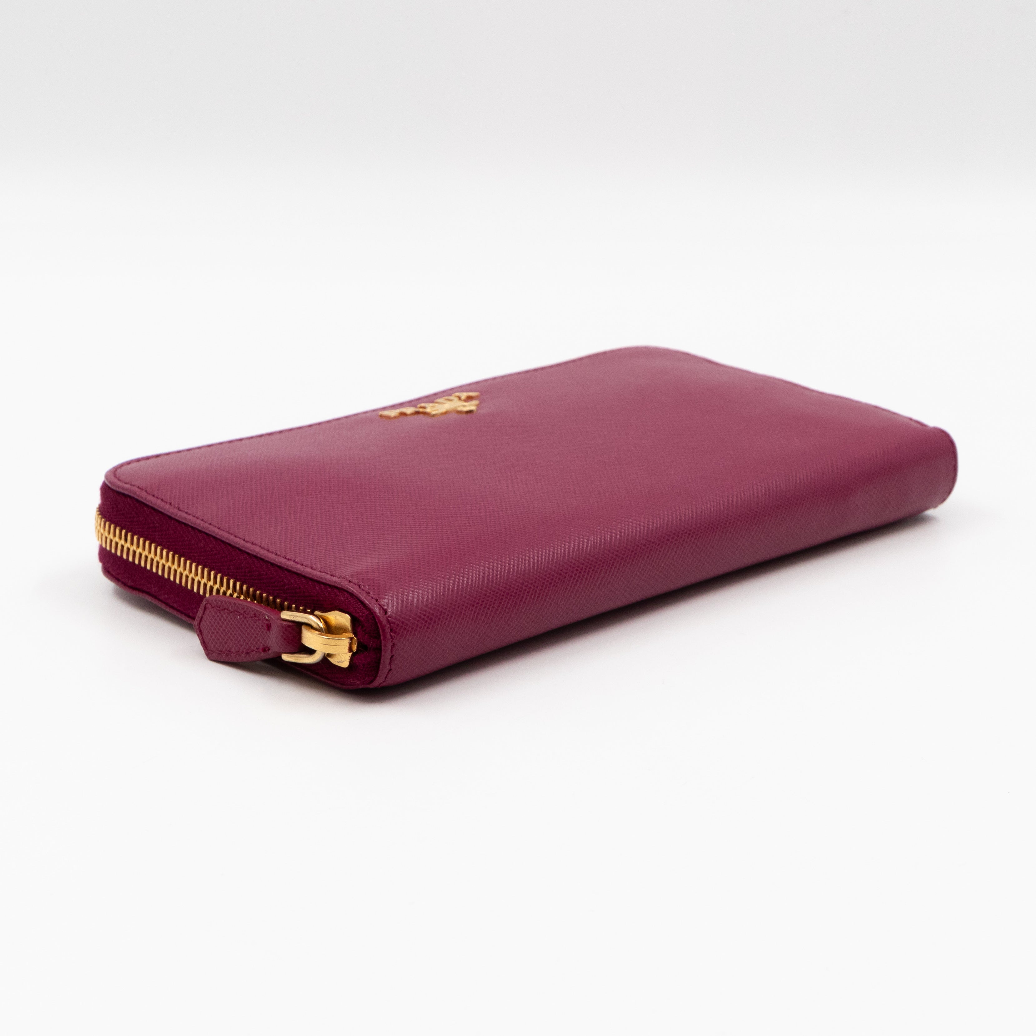 Zip Around Wallet Saffiano Ametista Metal Leather
