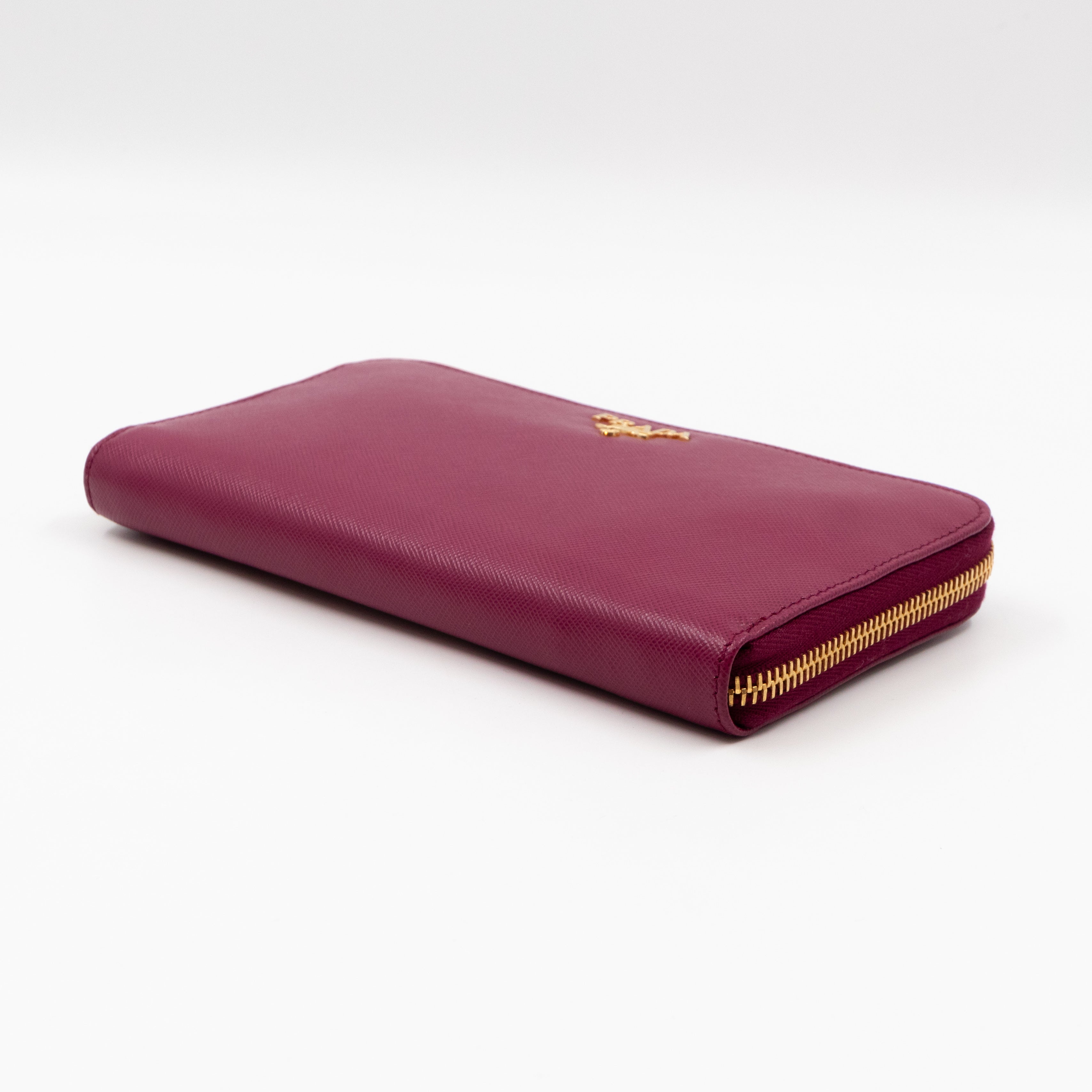 Zip Around Wallet Saffiano Ametista Metal Leather