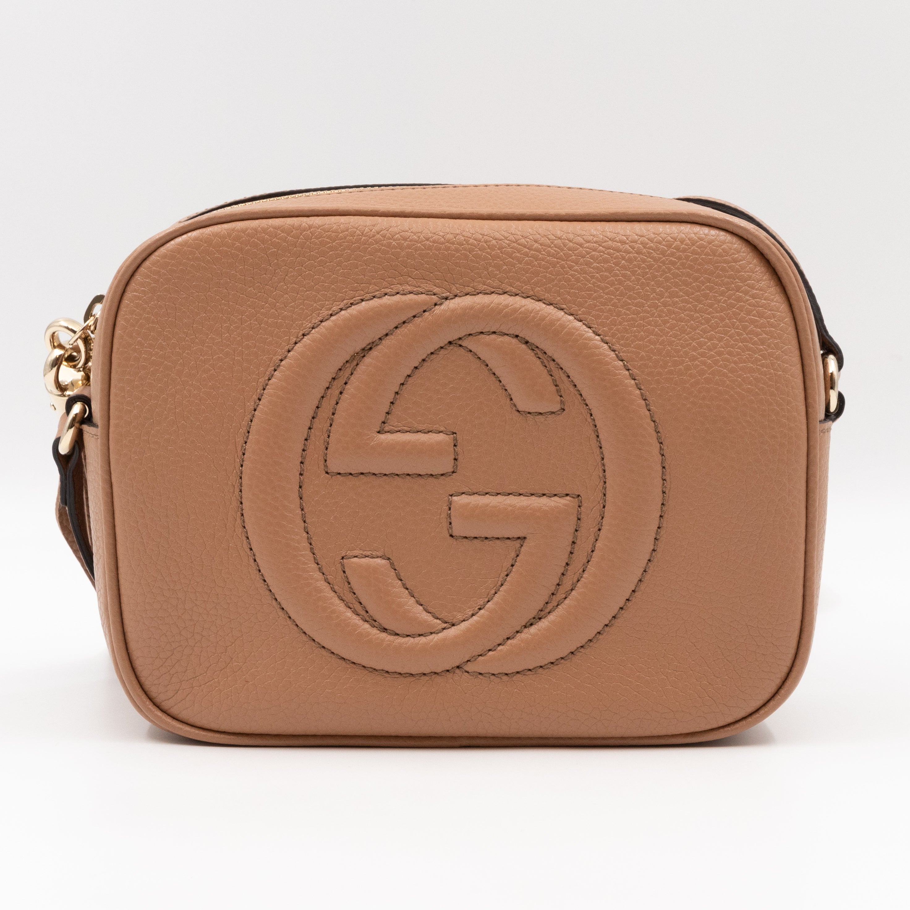 Gucci Disco Soho Beige Leather Gold Queen Station