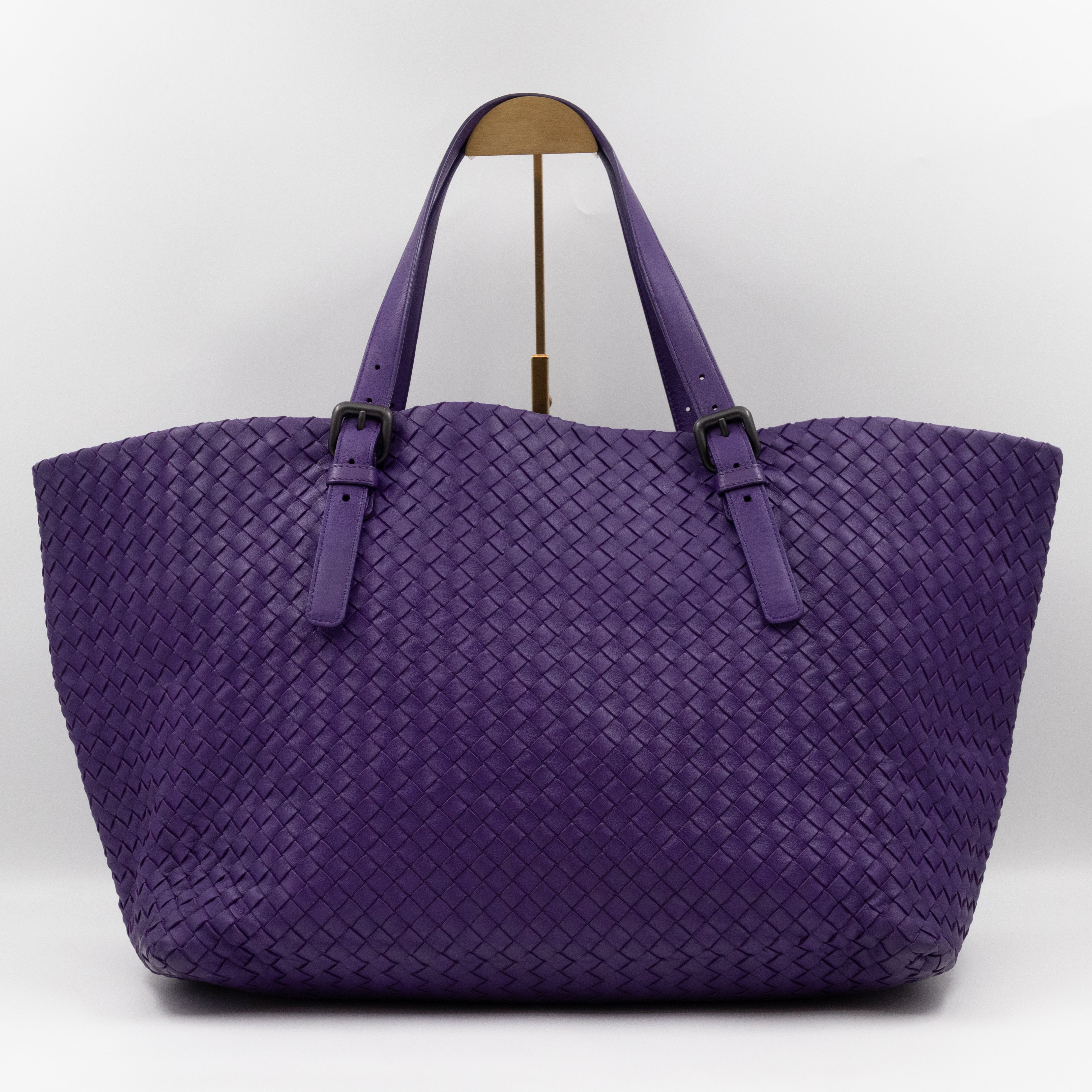 Large Cabat Tote Intrecciato Purple Leather