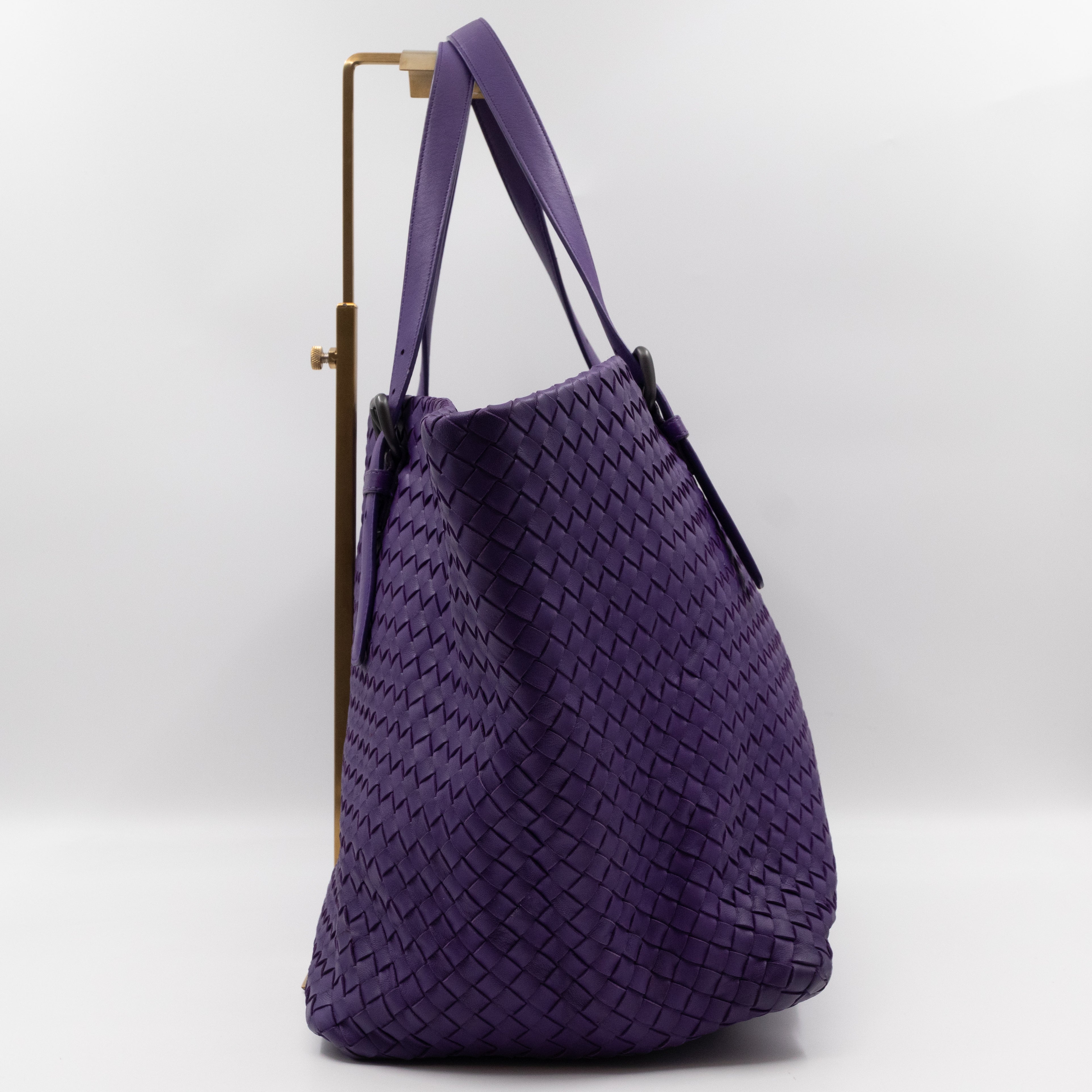 Large Cabat Tote Intrecciato Purple Leather