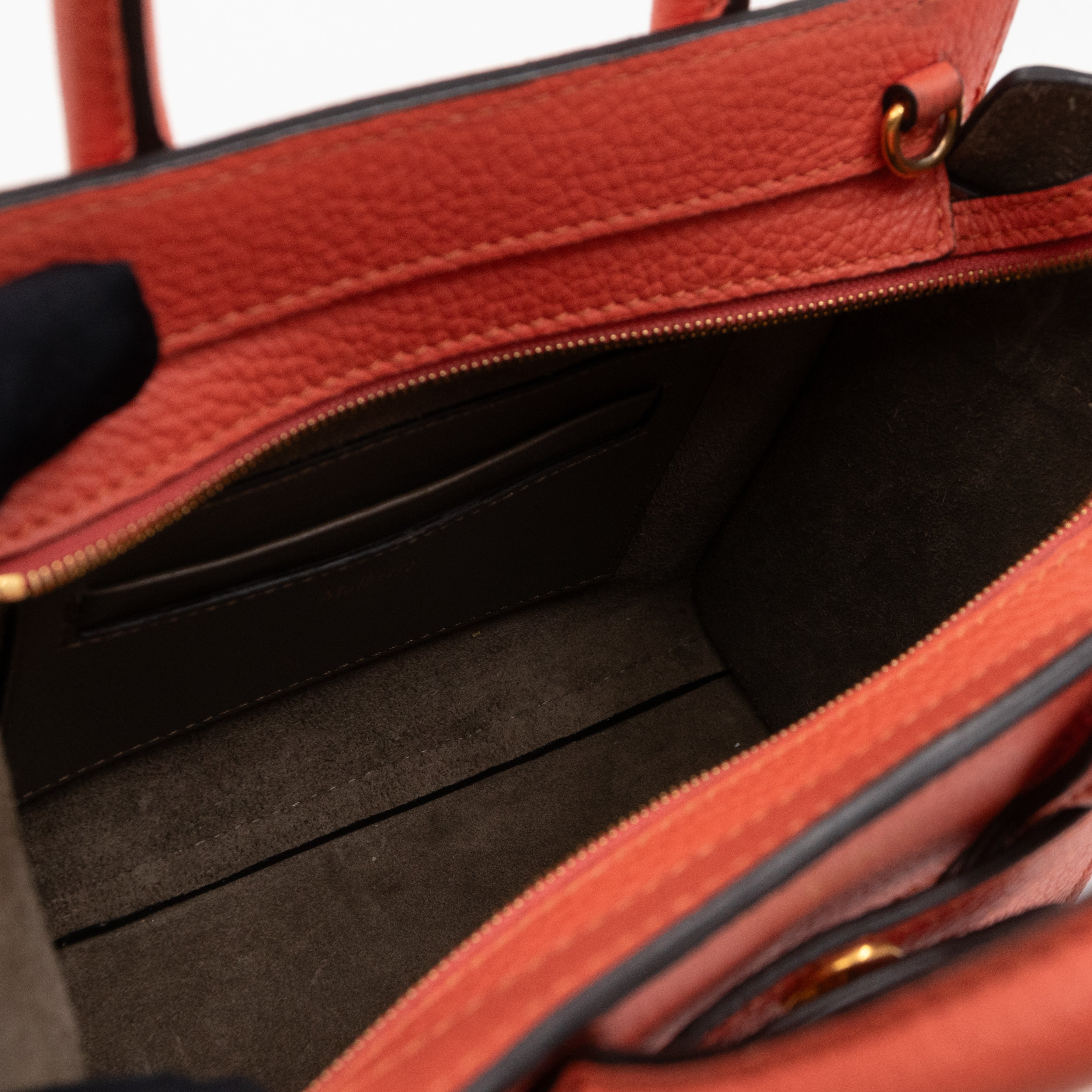 Micro Zipped Bayswater Coral Rose Leather