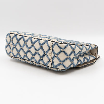 Rockstud Spike Medium Shoulder Bag Nappa Denim Quilted