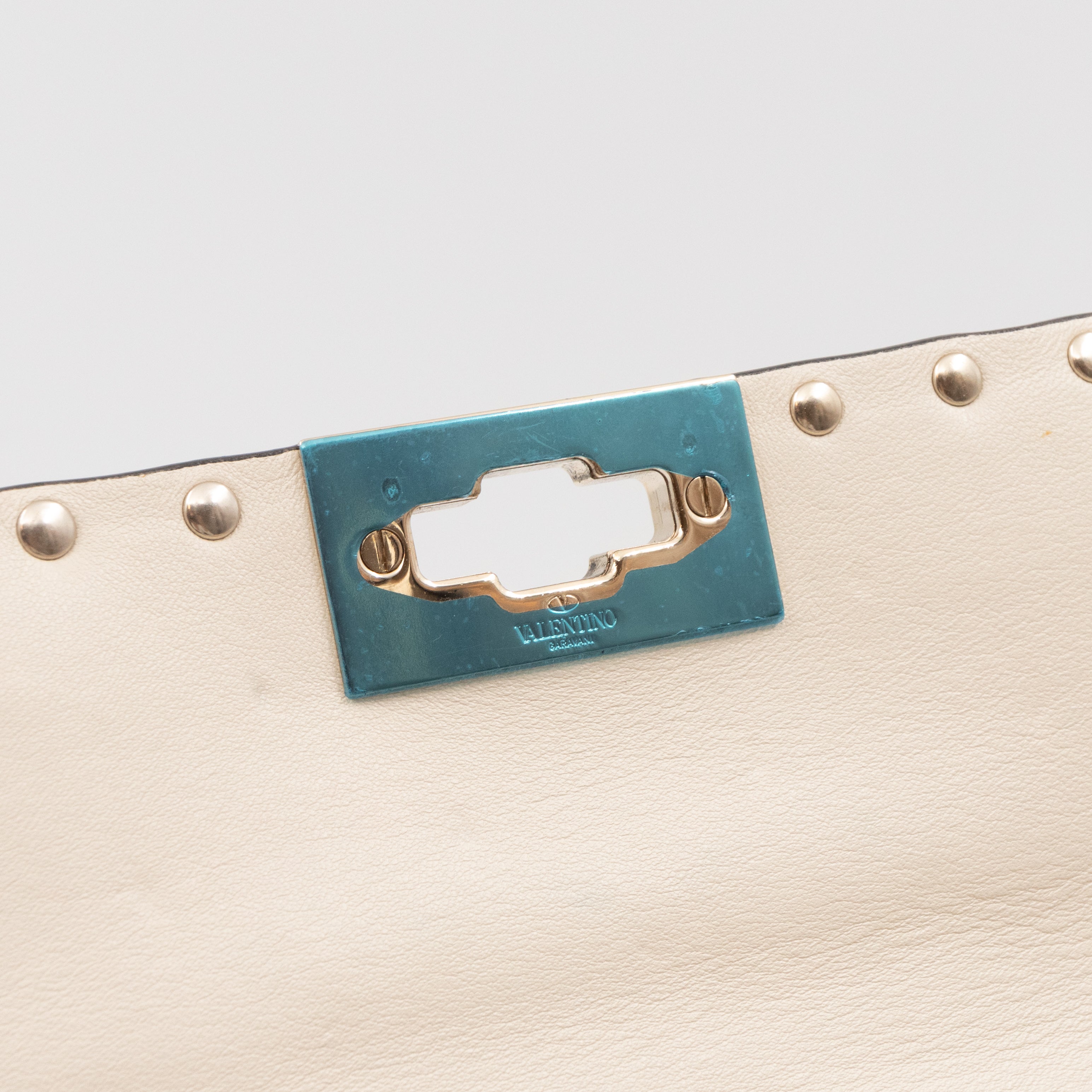 Rockstud Spike Medium Shoulder Bag Nappa Denim Quilted