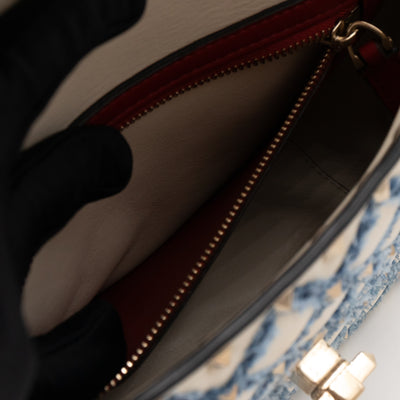 Rockstud Spike Medium Shoulder Bag Nappa Denim Quilted