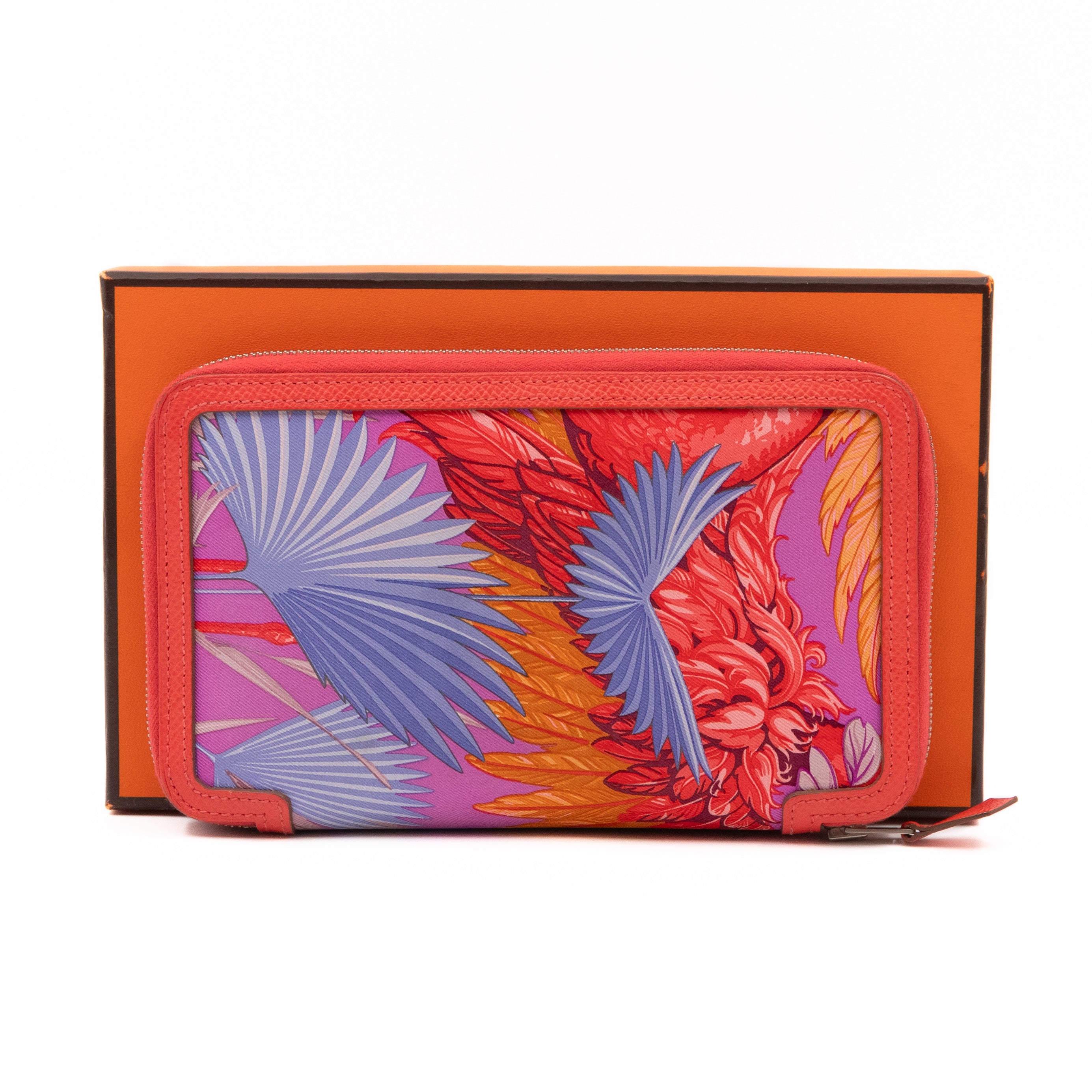 Soie-Cool Wallet Rose Jaipur Epsom Leather & Silk