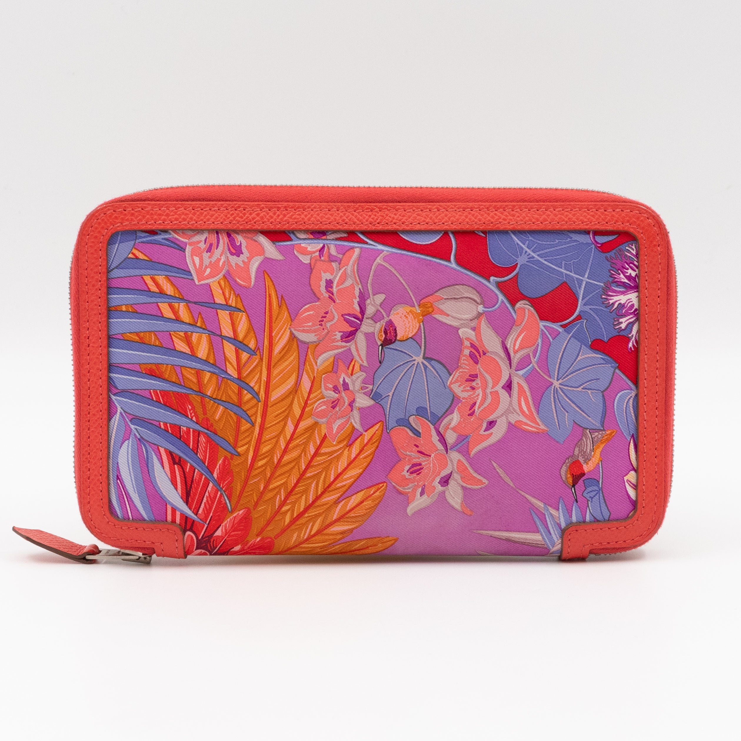 Soie-Cool Wallet Rose Jaipur Epsom Leather & Silk