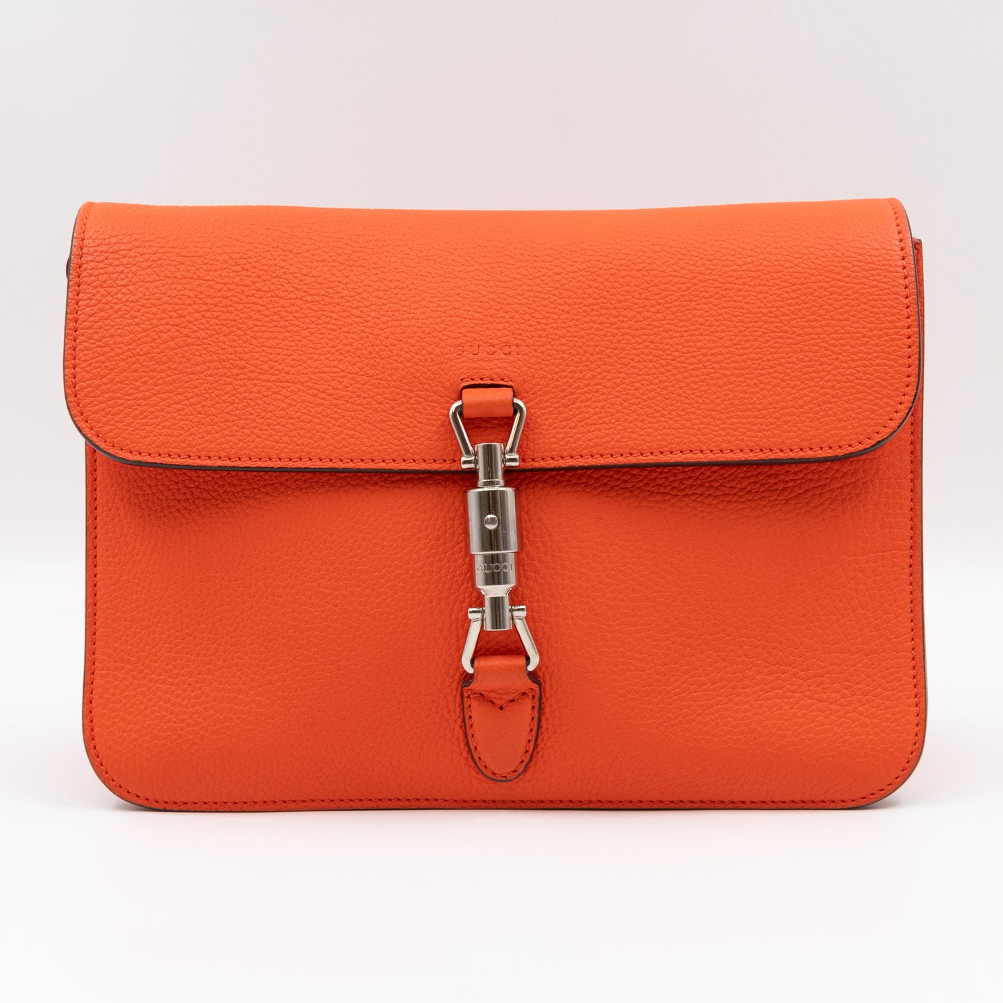 Jackie Soft Flap Bag Orange Leather