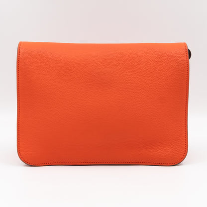 Jackie Soft Flap Bag Orange Leather