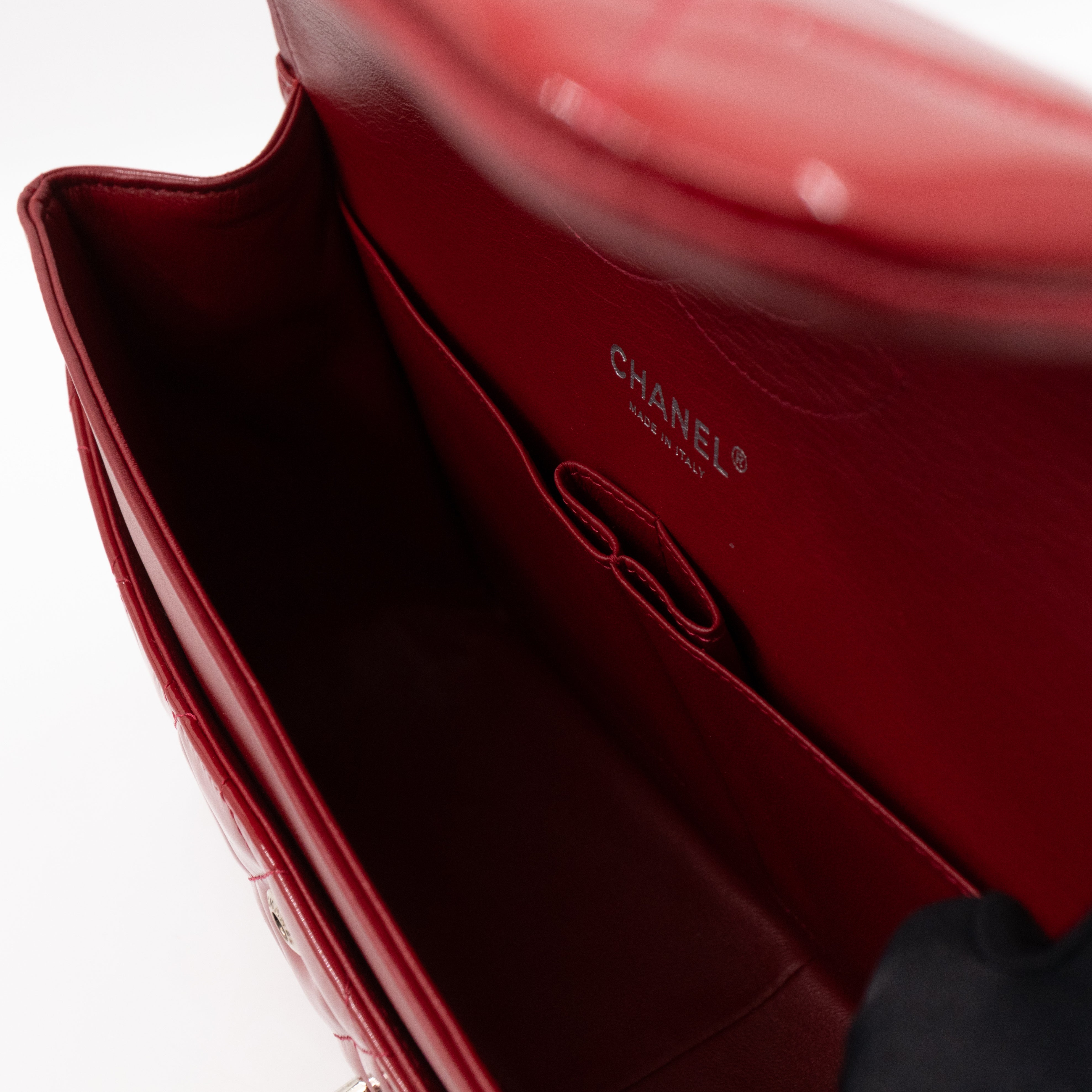 Classic Double Flap Jumbo Red Patent Leather