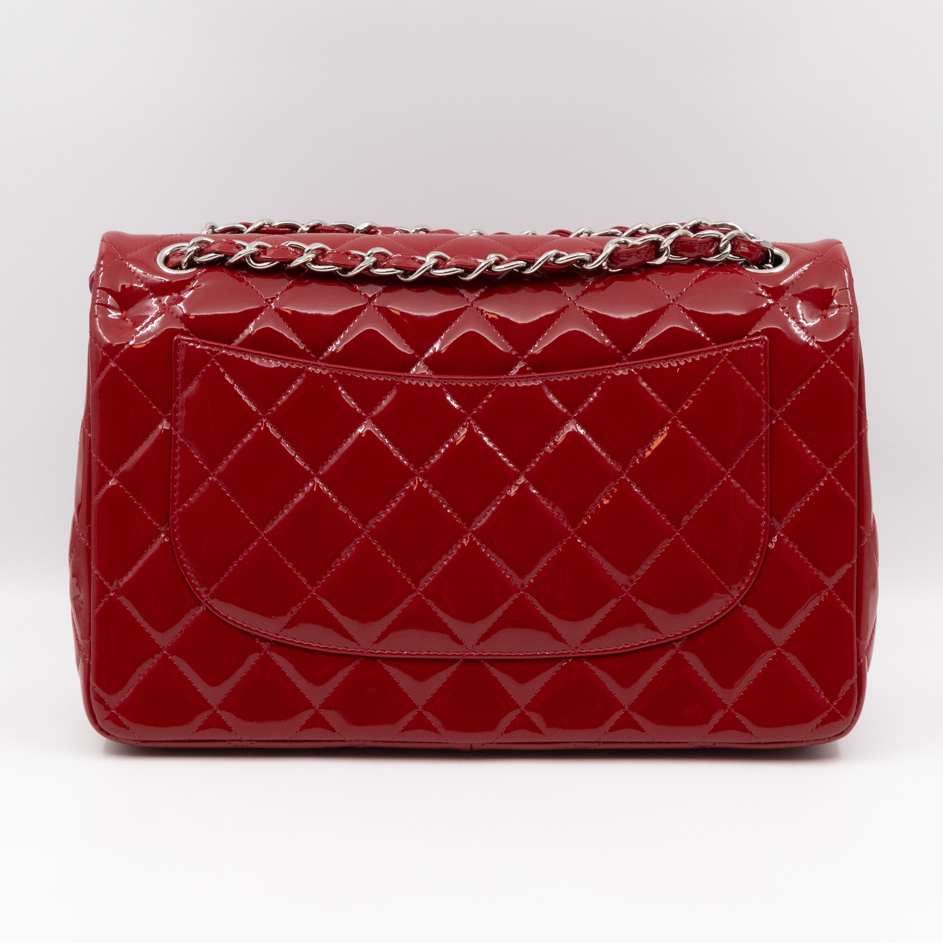 Classic Double Flap Jumbo Red Patent Leather