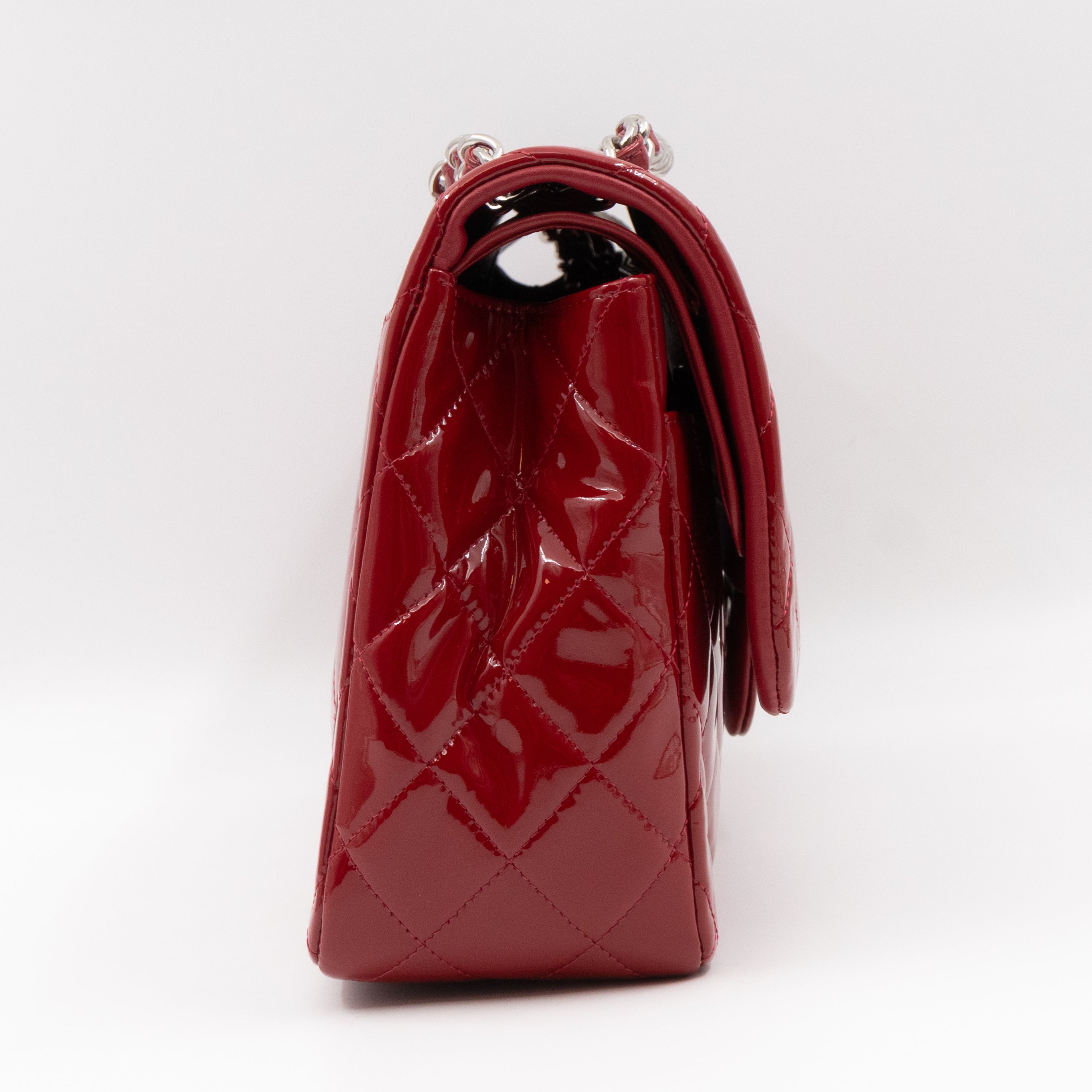 Classic Double Flap Jumbo Red Patent Leather
