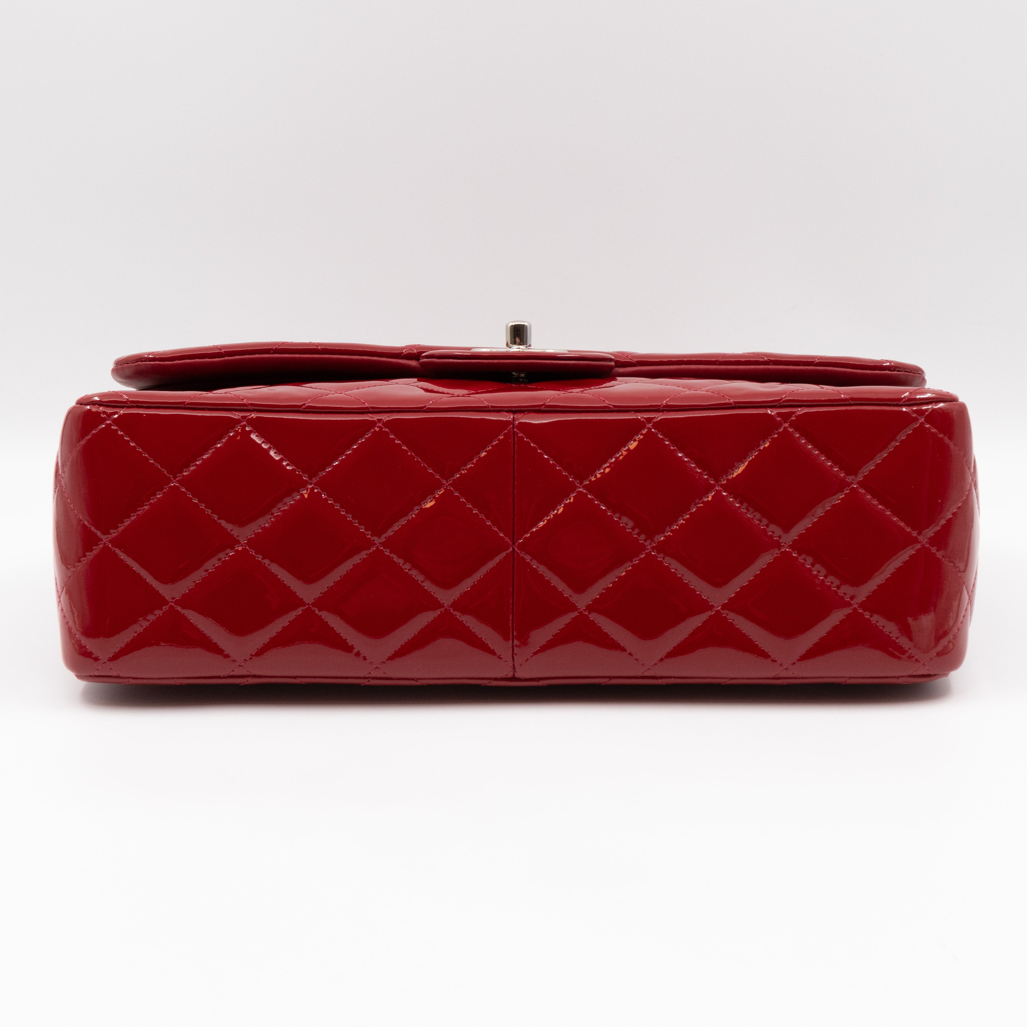 Classic Double Flap Jumbo Red Patent Leather