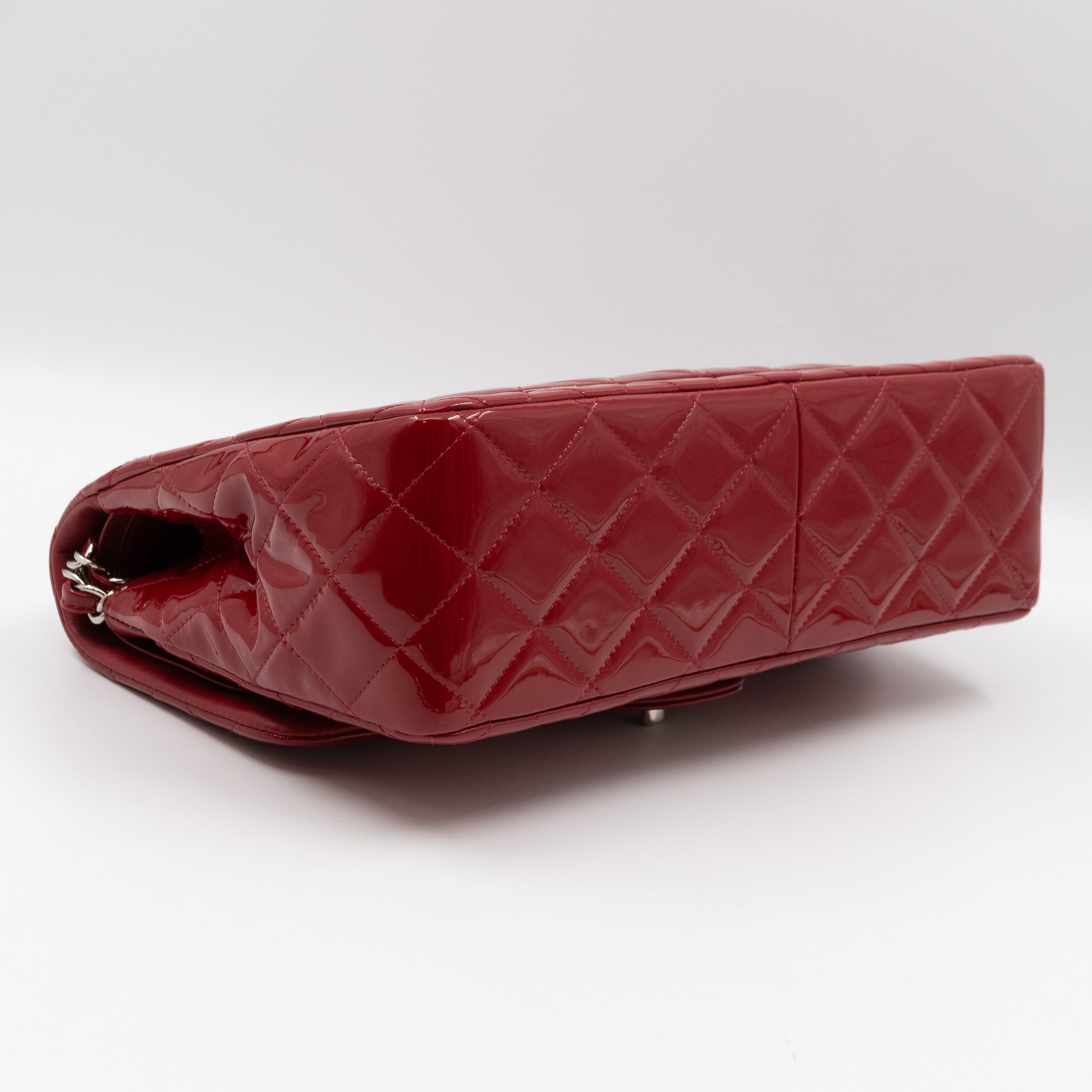 Classic Double Flap Jumbo Red Patent Leather