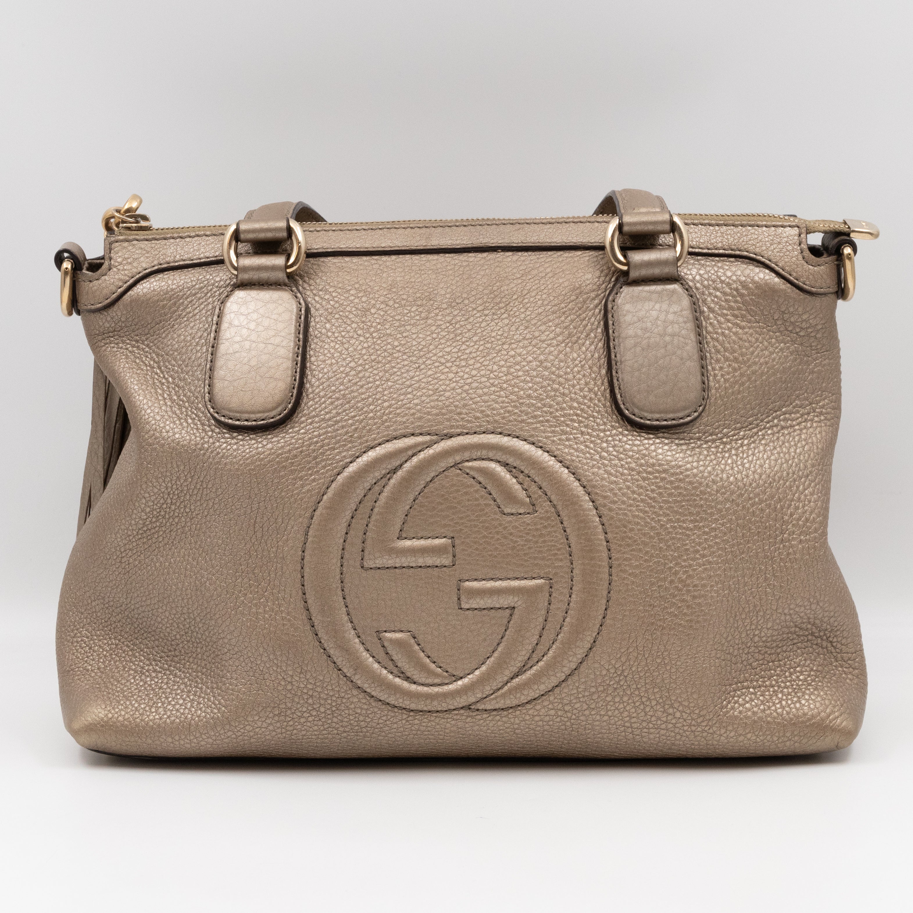 Soho Two Way Shoulder Bag Champagne Leather