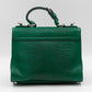 Miss Monica Top Handle Bag Lizard Embossed Leather Green