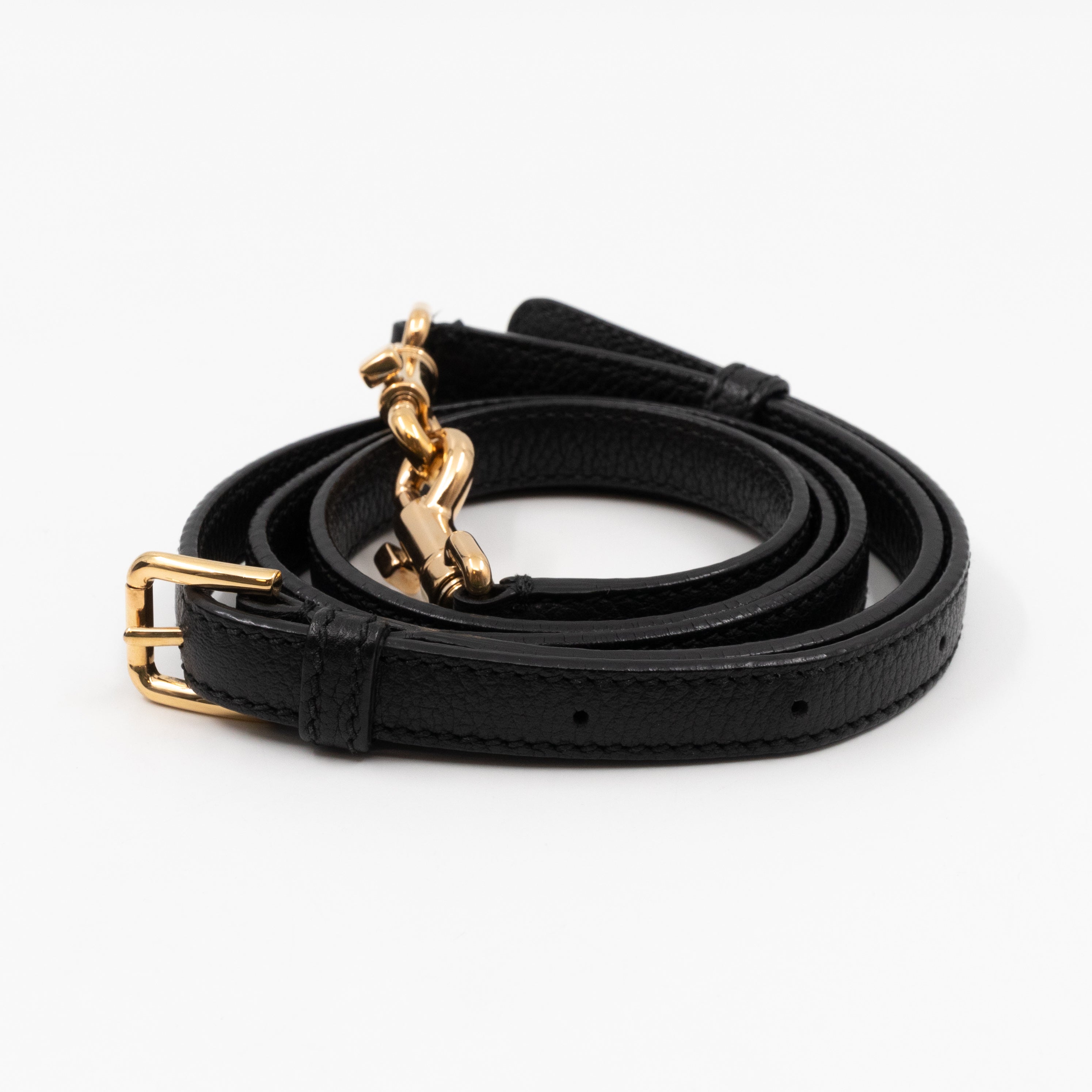 Rosaria Shoulder Bag Black Drummed Calfskin