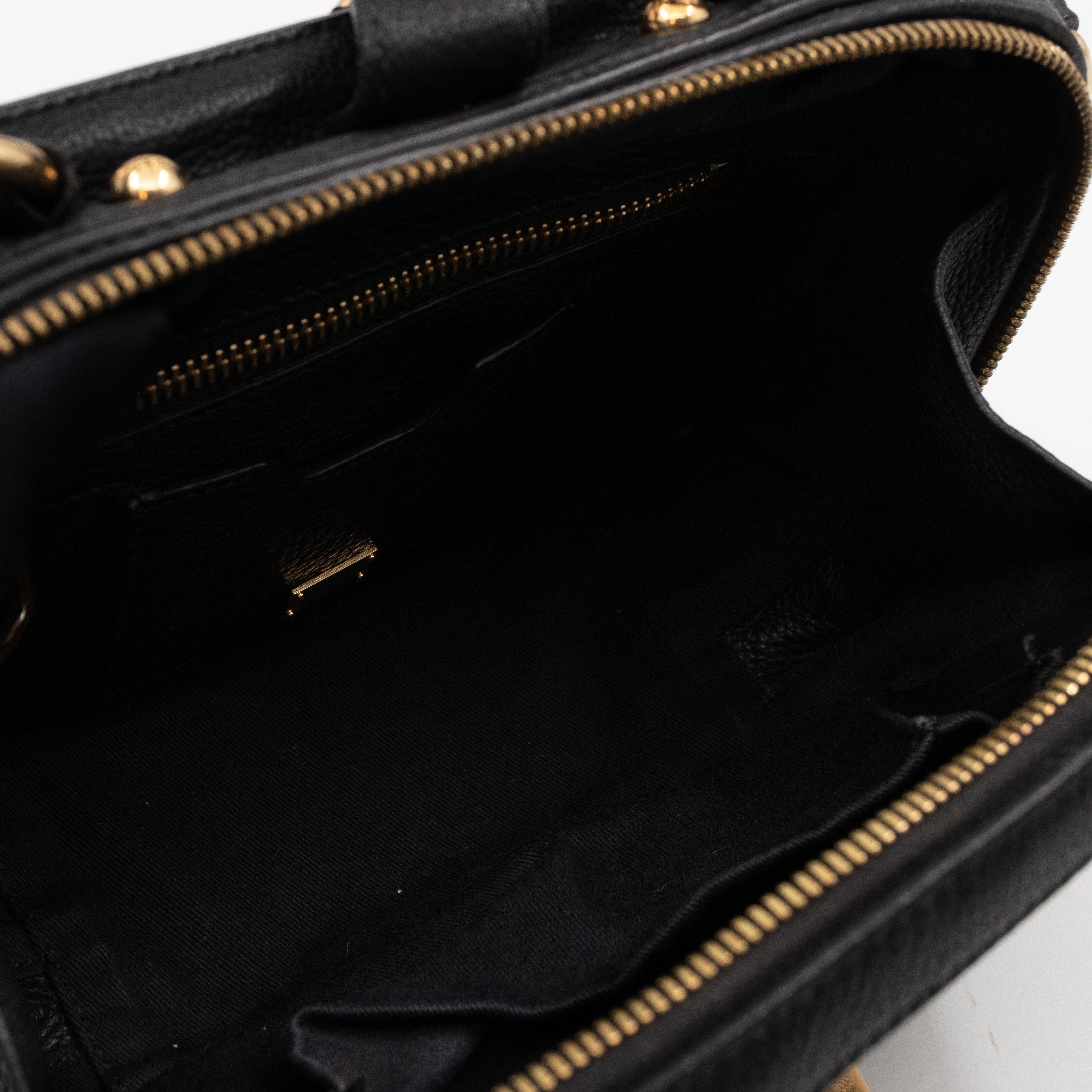 Rosaria Shoulder Bag Black Drummed Calfskin